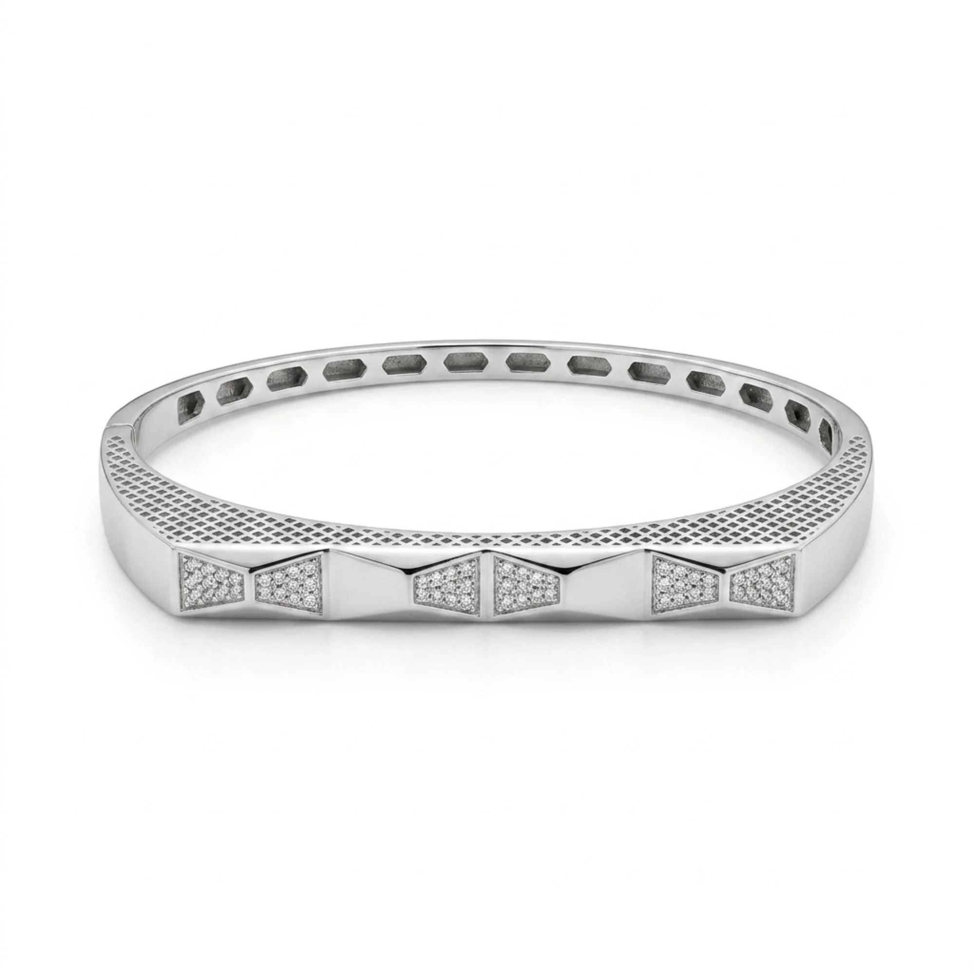 Silver Geometric Power Kada