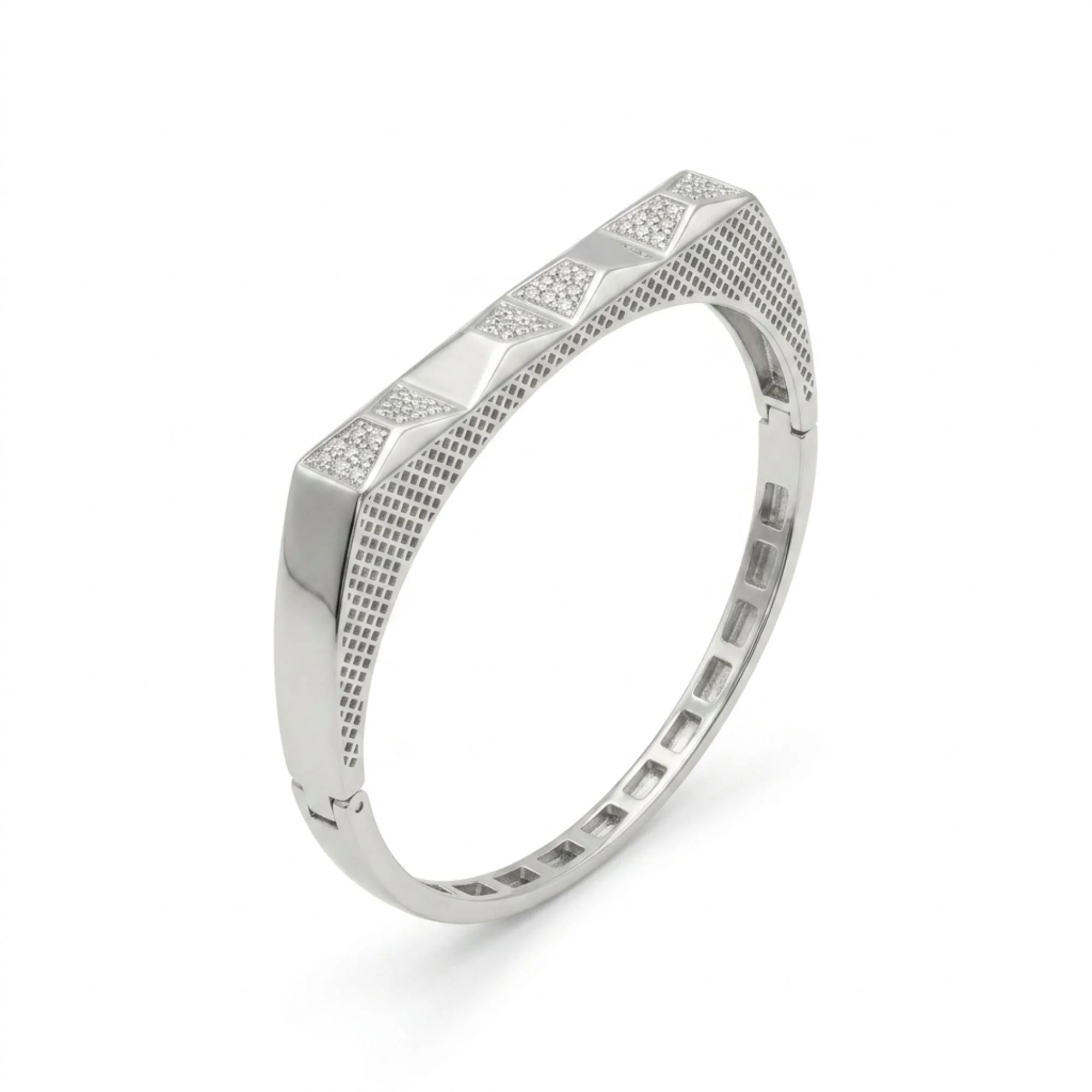 Silver Geometric Power Kada - Image 3