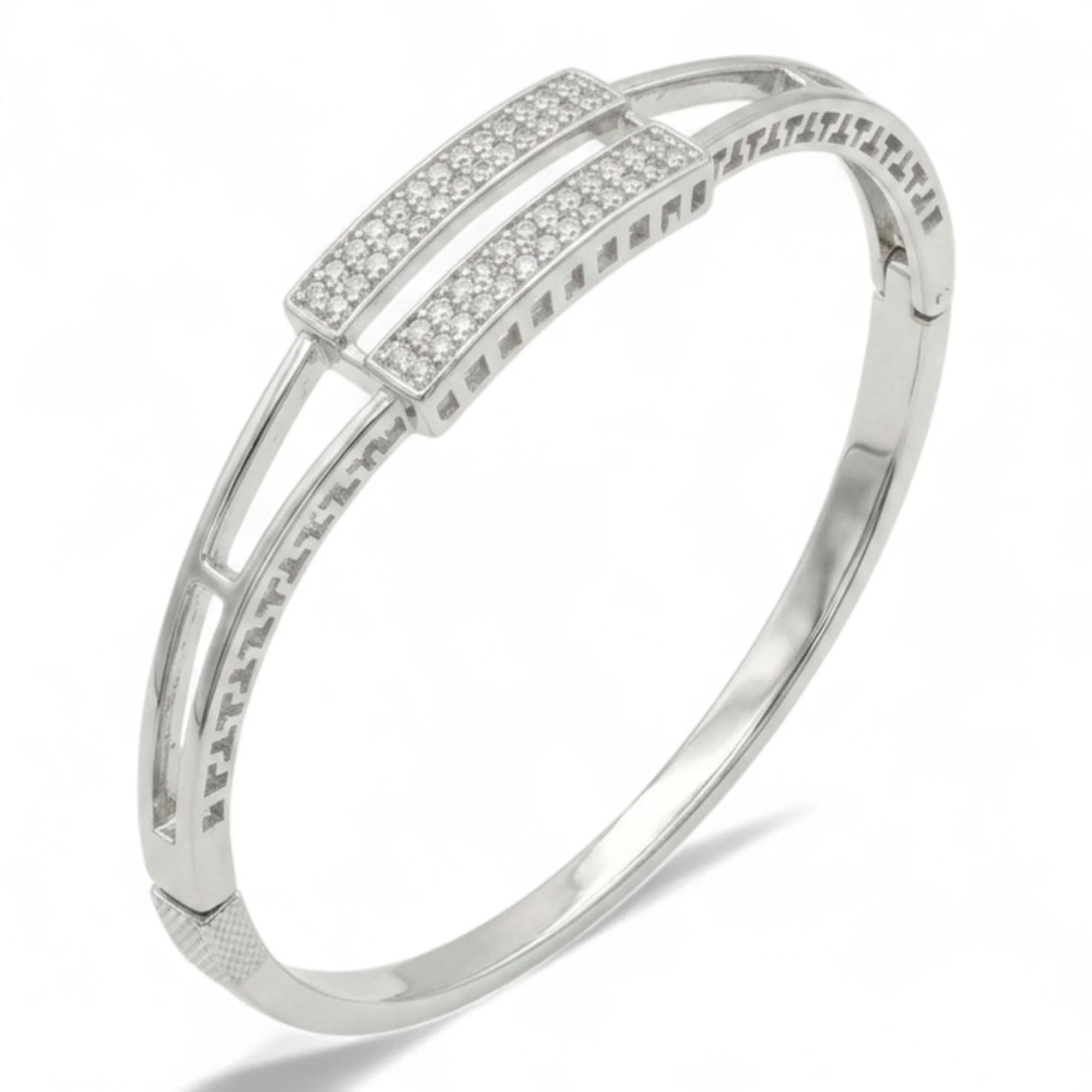 Silver Twin Panel Kada - Image 3