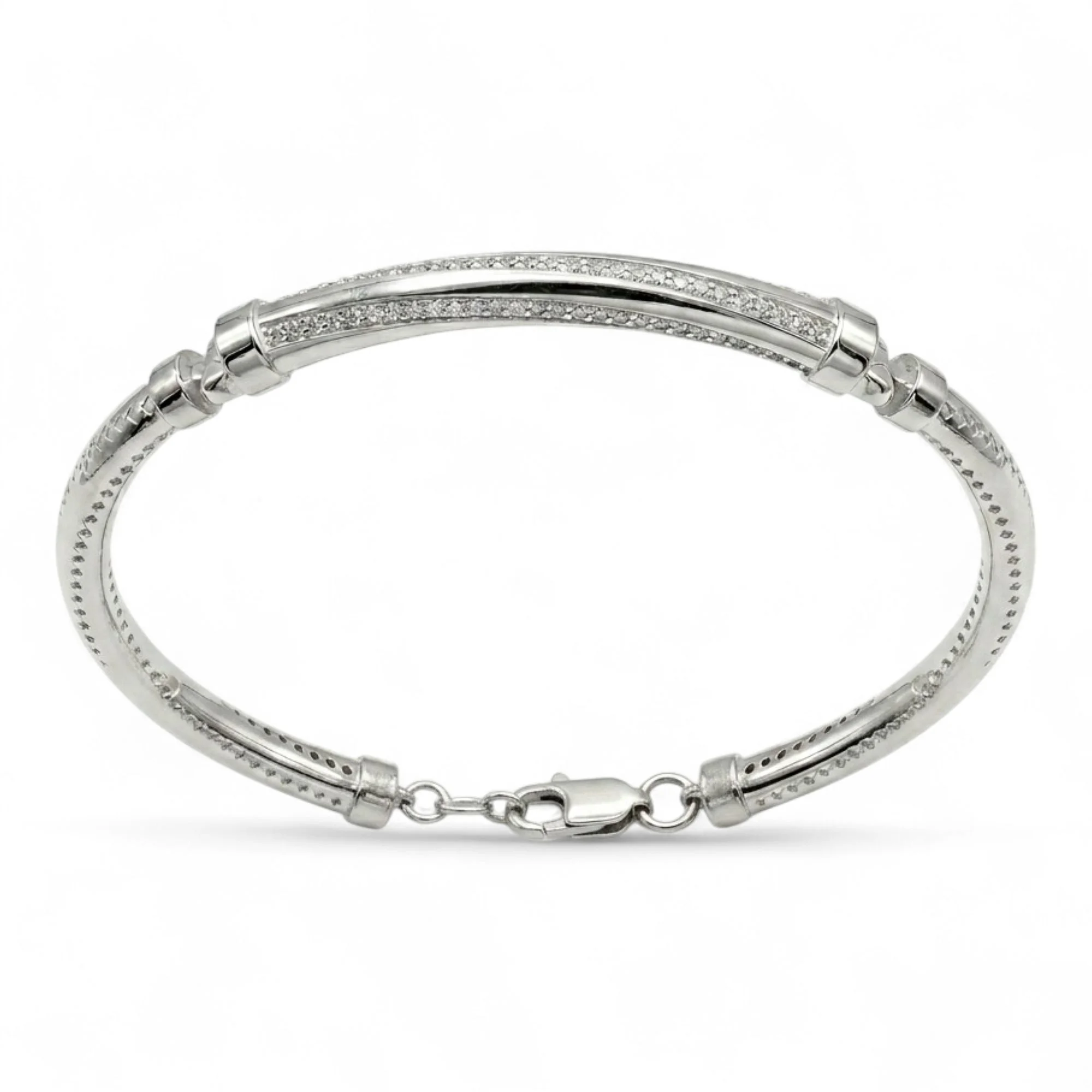 Silver Cylinder Ribbed Kada - Image 3