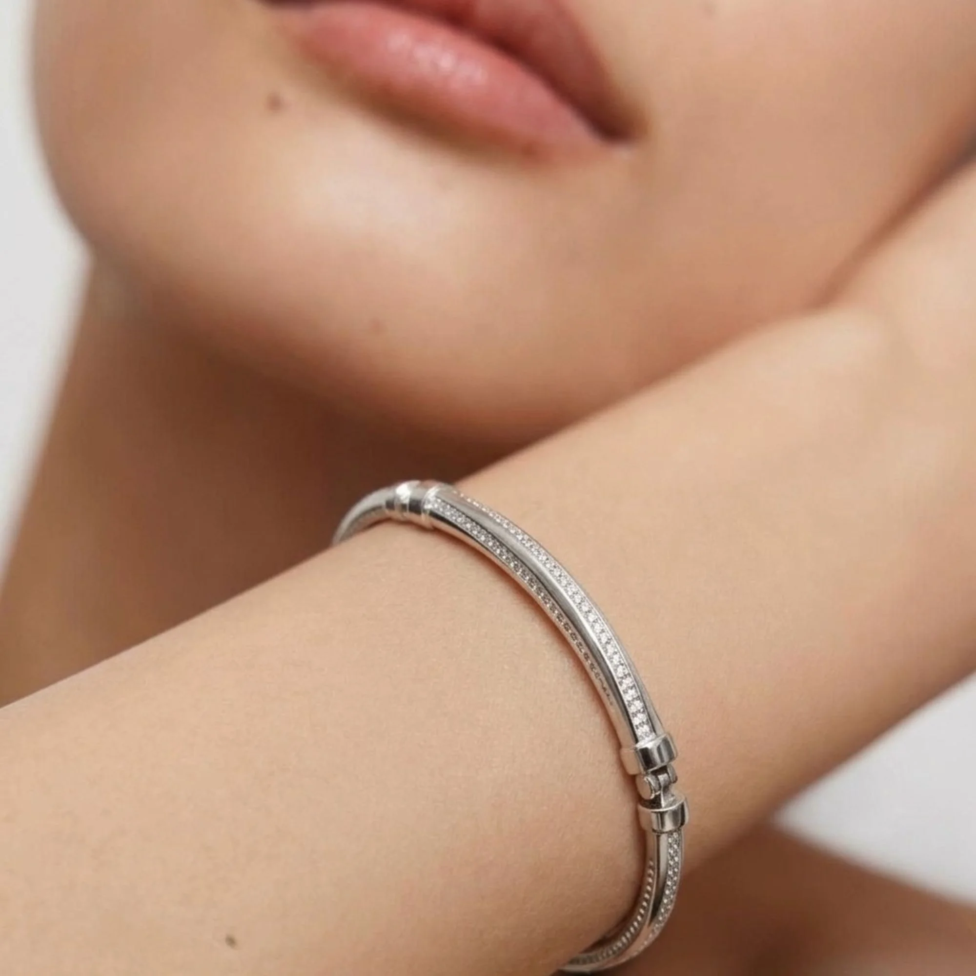 Silver Cylinder Ribbed Kada - 2