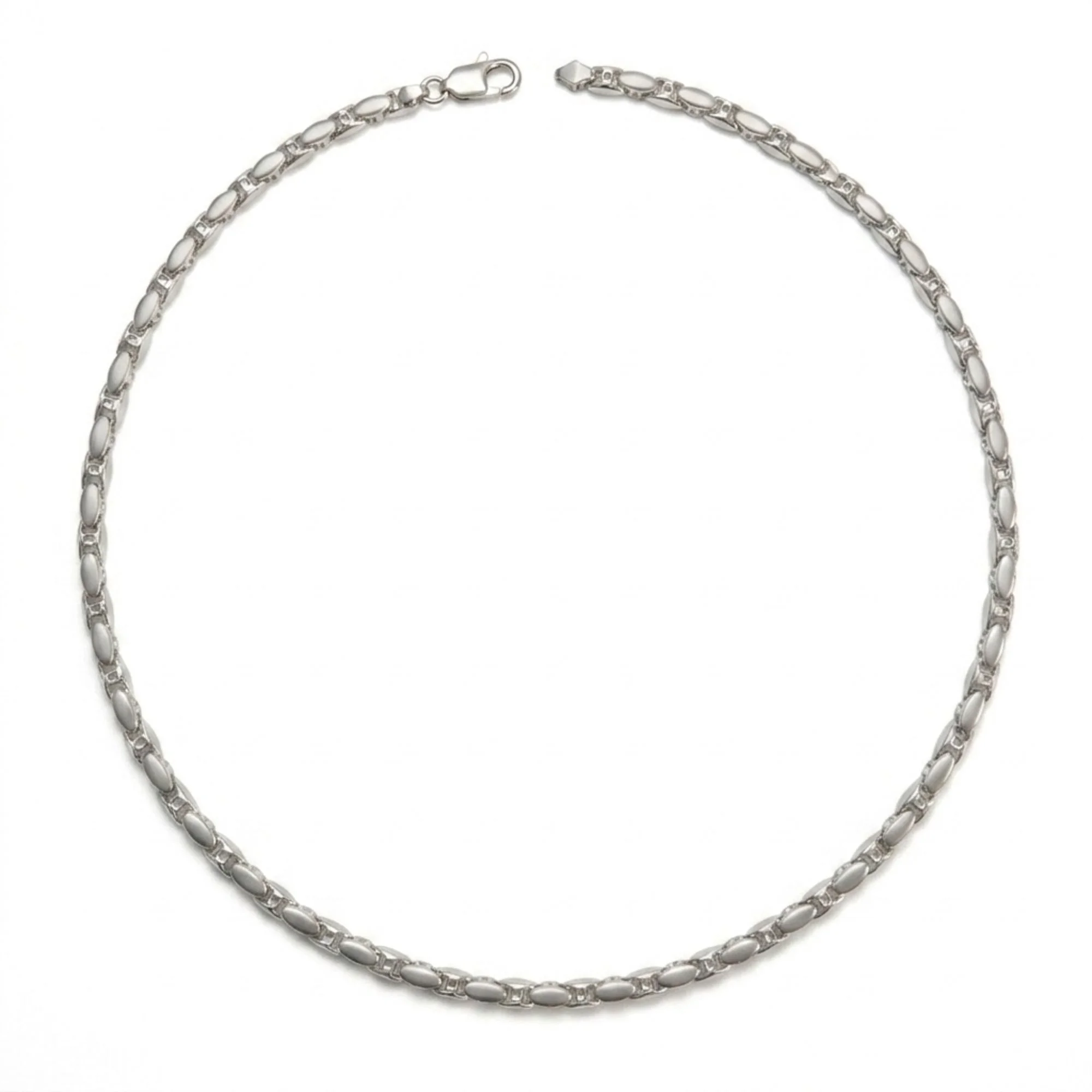 Silver Oval Bar Link Men's Chain - Image 4