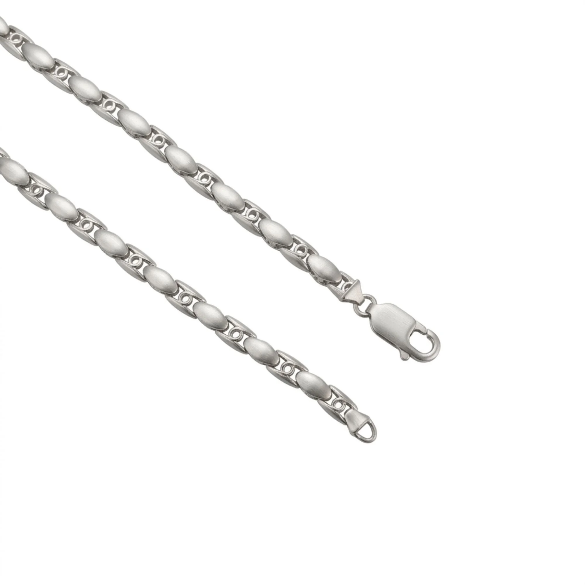 Silver Oval Bar Link Men's Chain - Image 3