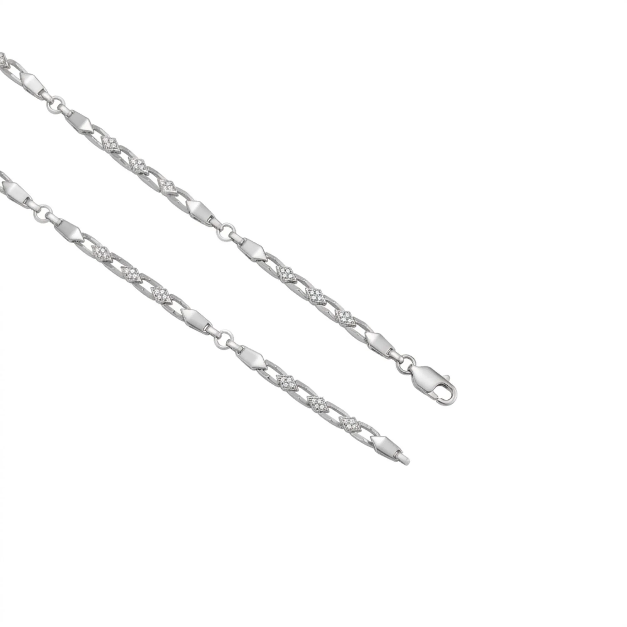 Silver Prism Geometric Link Men's Chain - Image 3