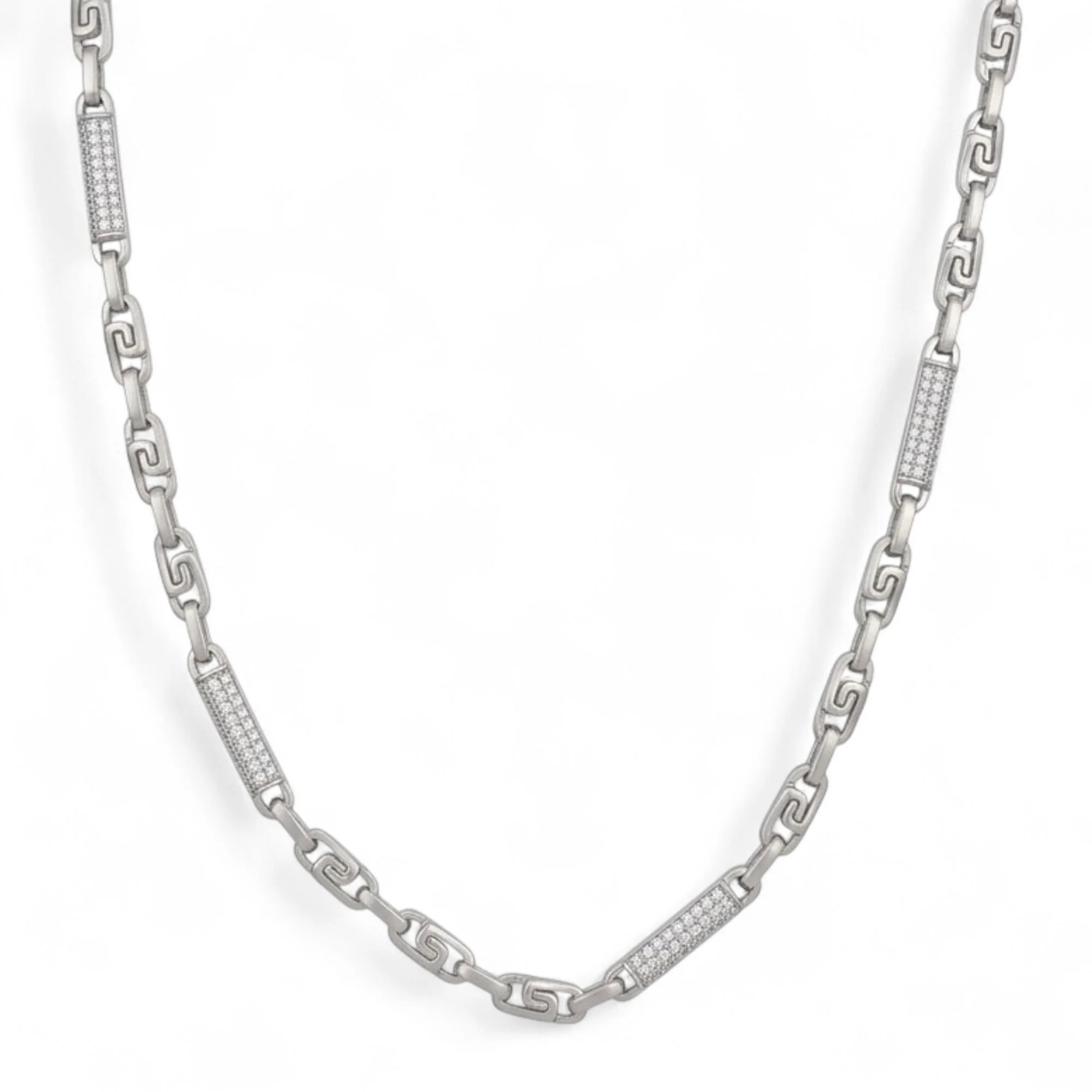 Silver Greek Key Men's Chain