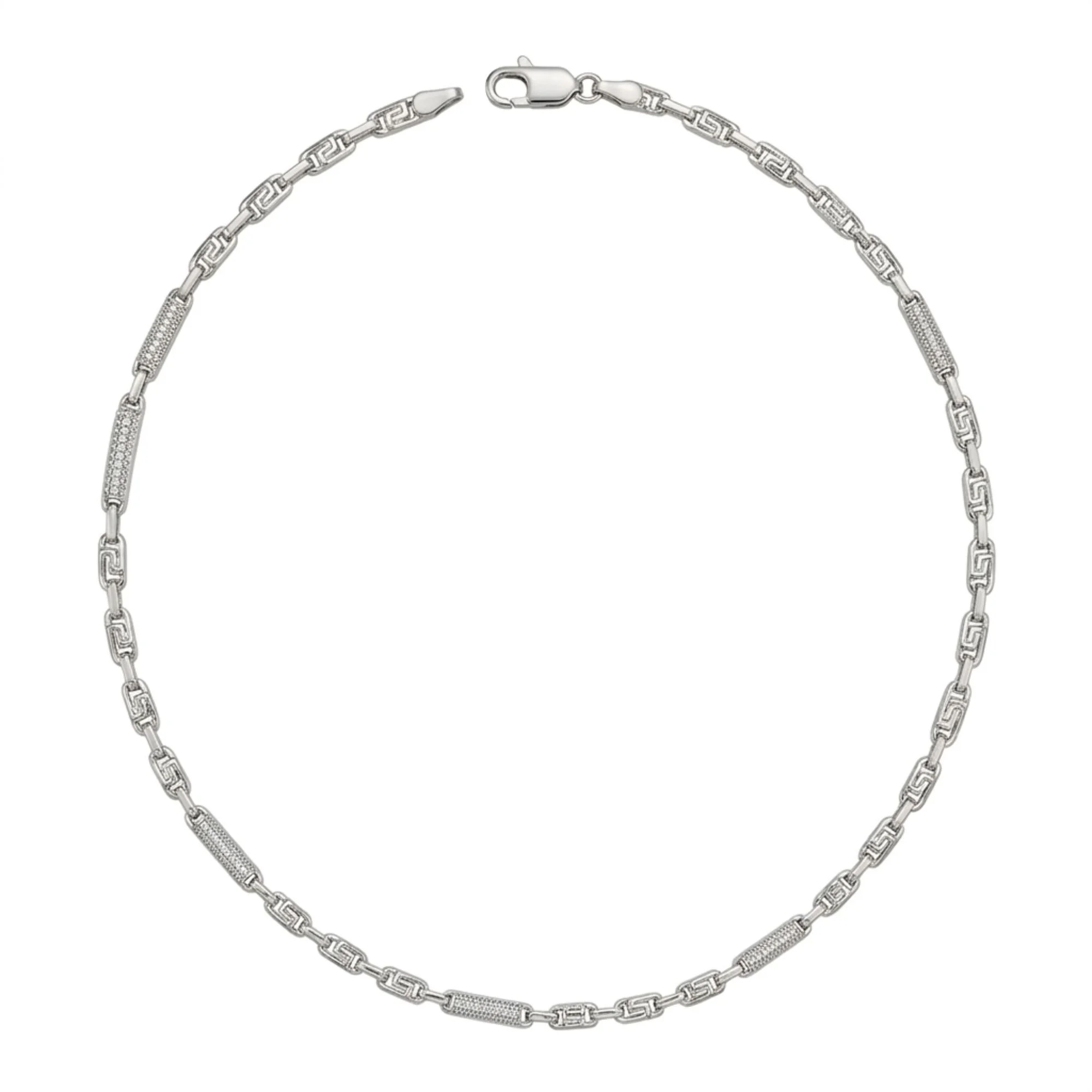 Silver Greek Key Men's Chain - Image 4