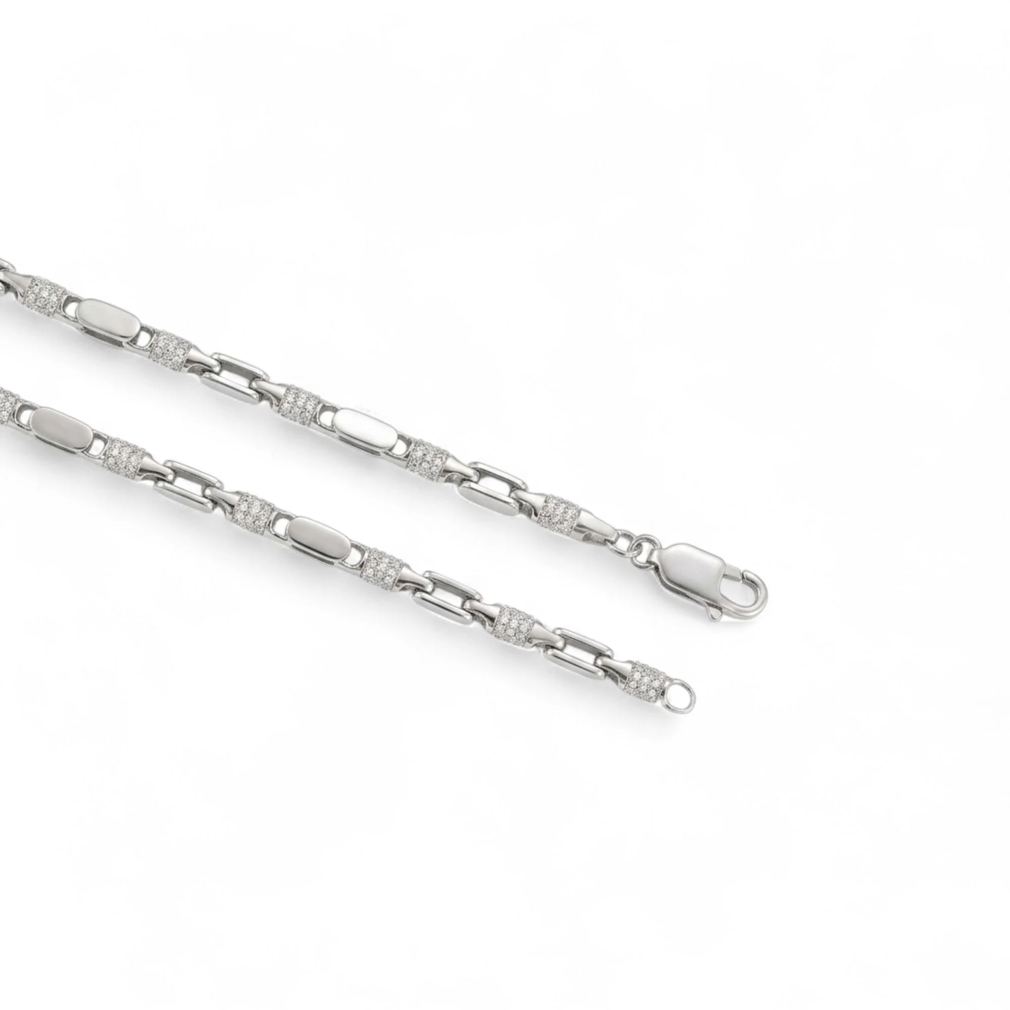 Silver Linear Bullet Link Men's Chain - Image 3