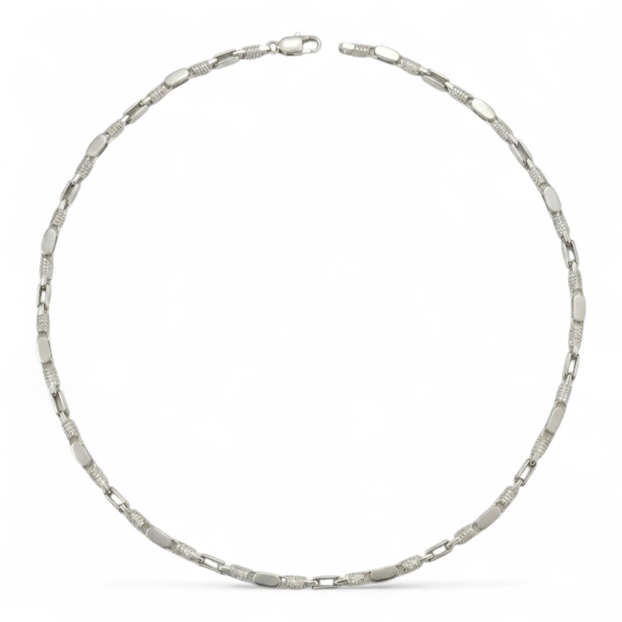 Silver Linear Bullet Link Men's Chain - Image 4