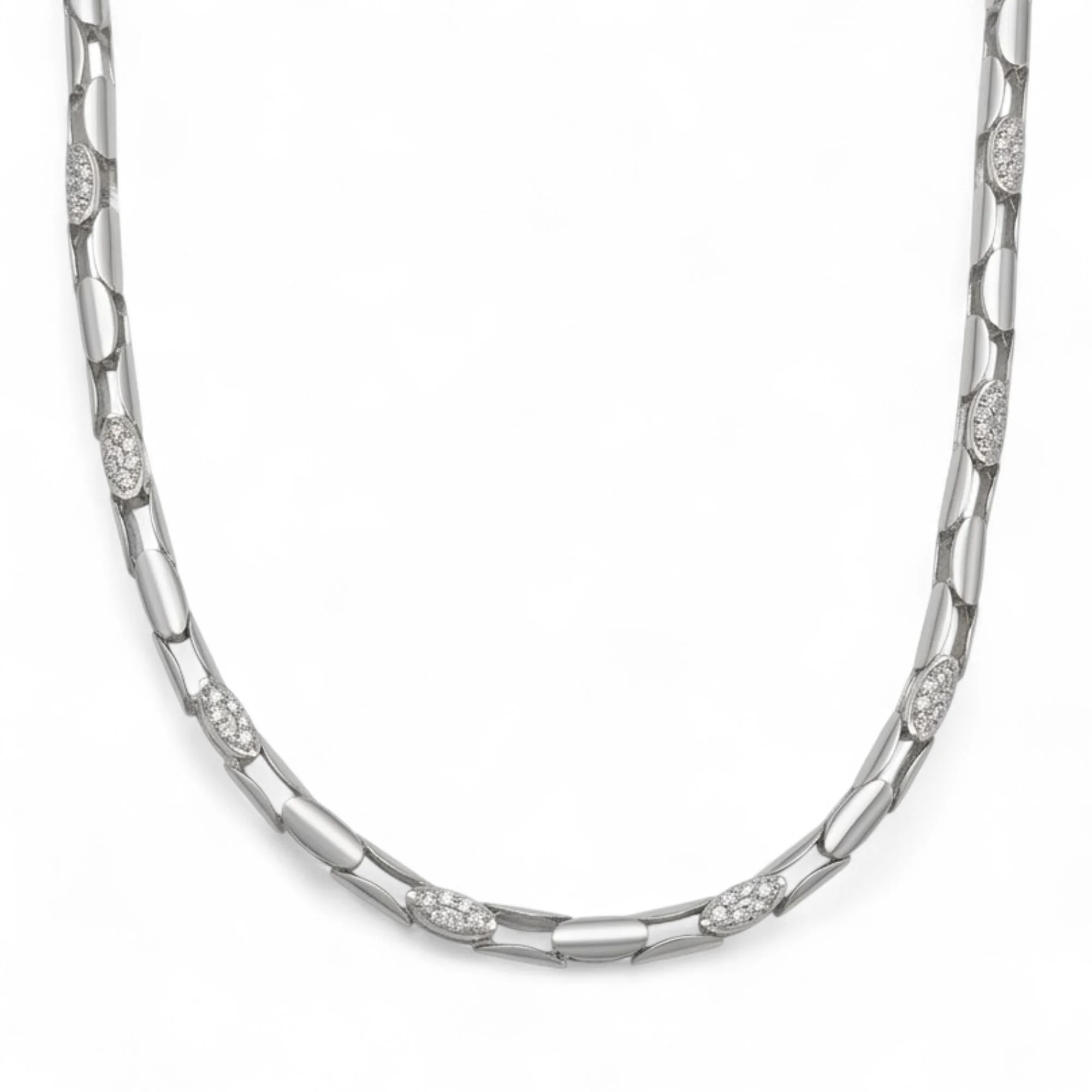 Silver Oval Boat Link Men's Chain - Image 1