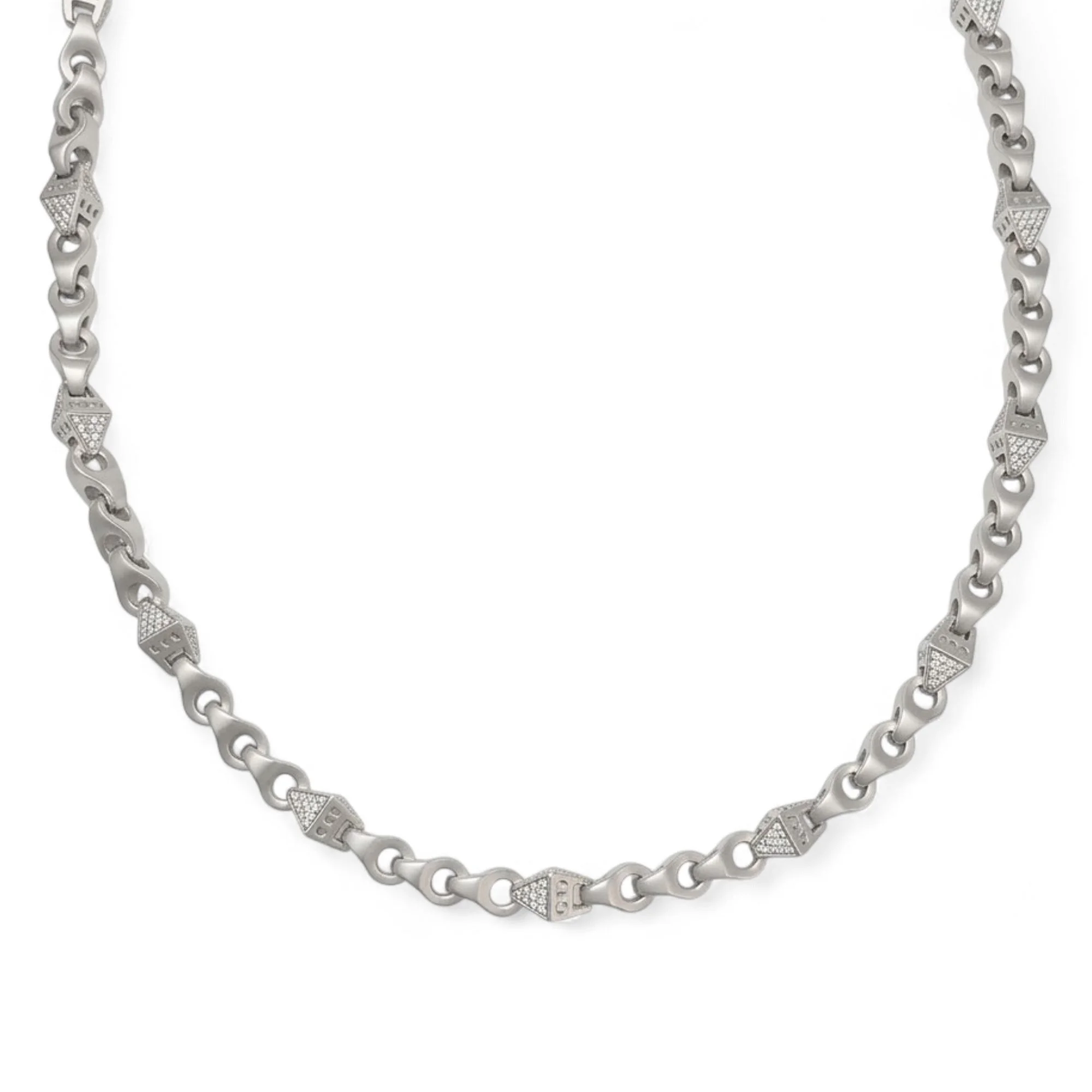 Silver 3D Pyramid Men's Chain - Image 1
