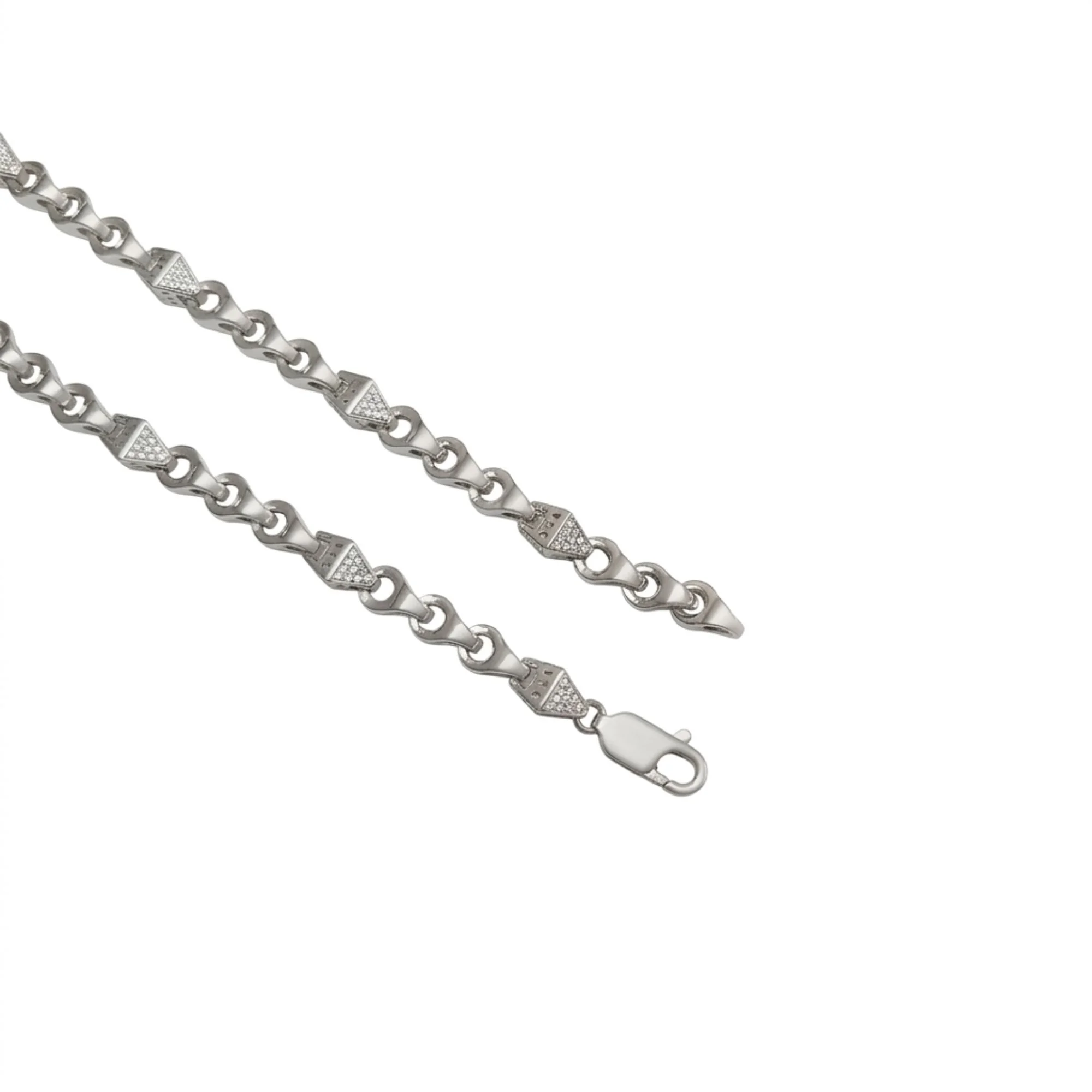 Silver 3D Pyramid Men's Chain - Image 3