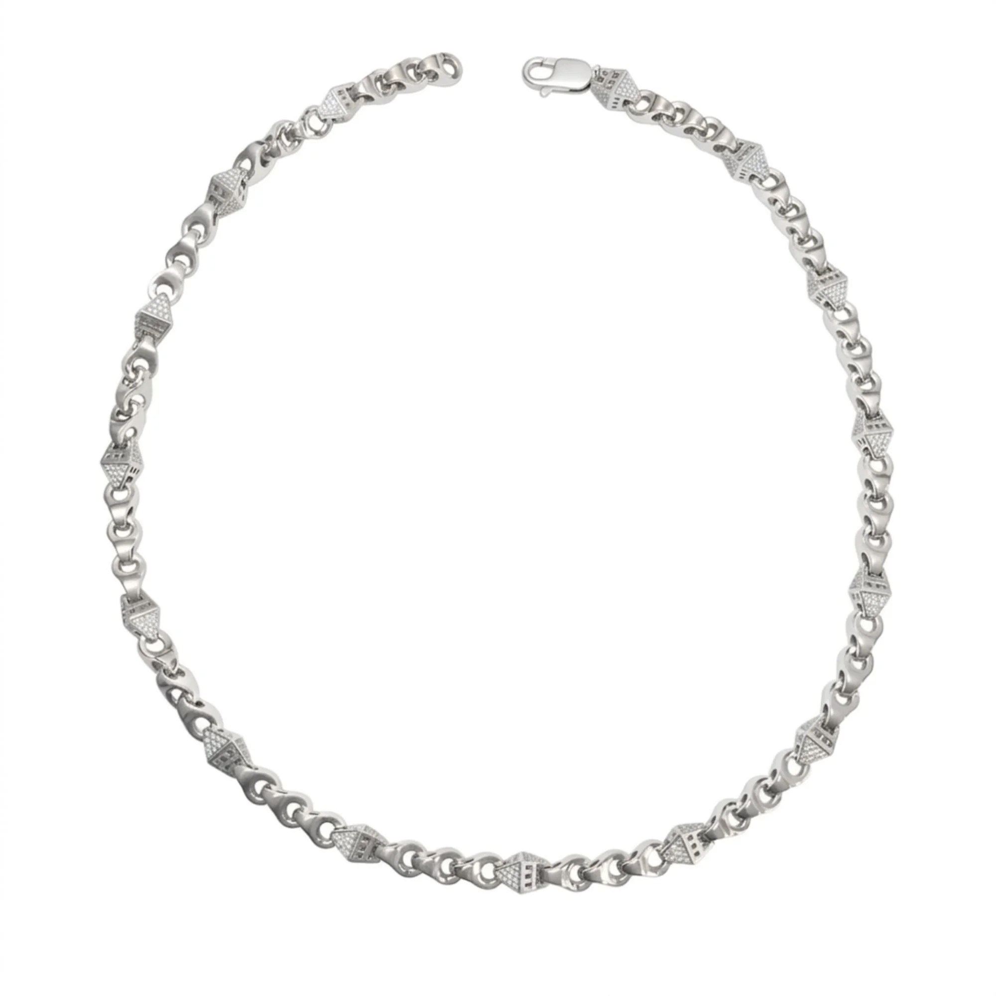 Silver 3D Pyramid Men's Chain - Image 4