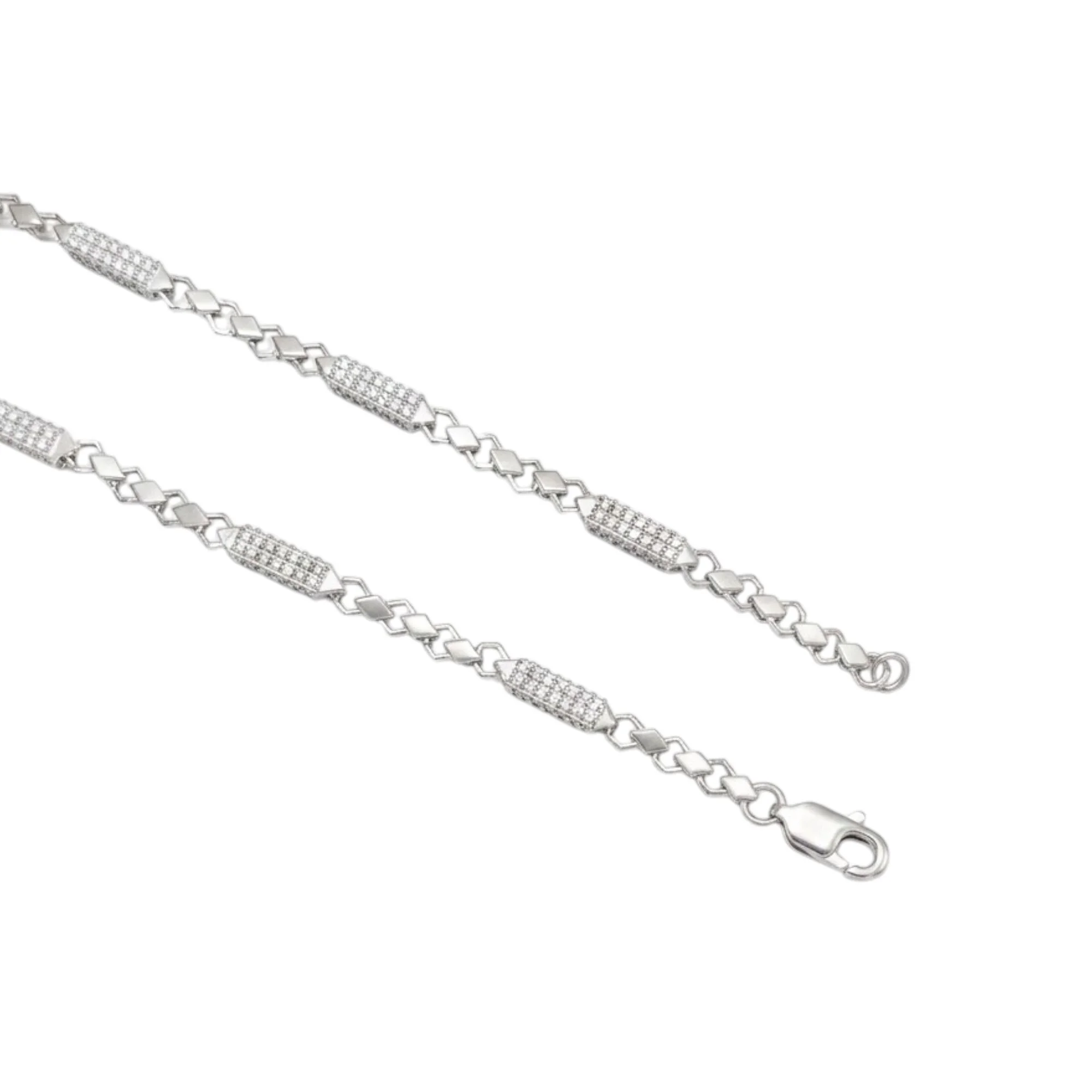 Silver Diamond Link Men's Chain - Image 3