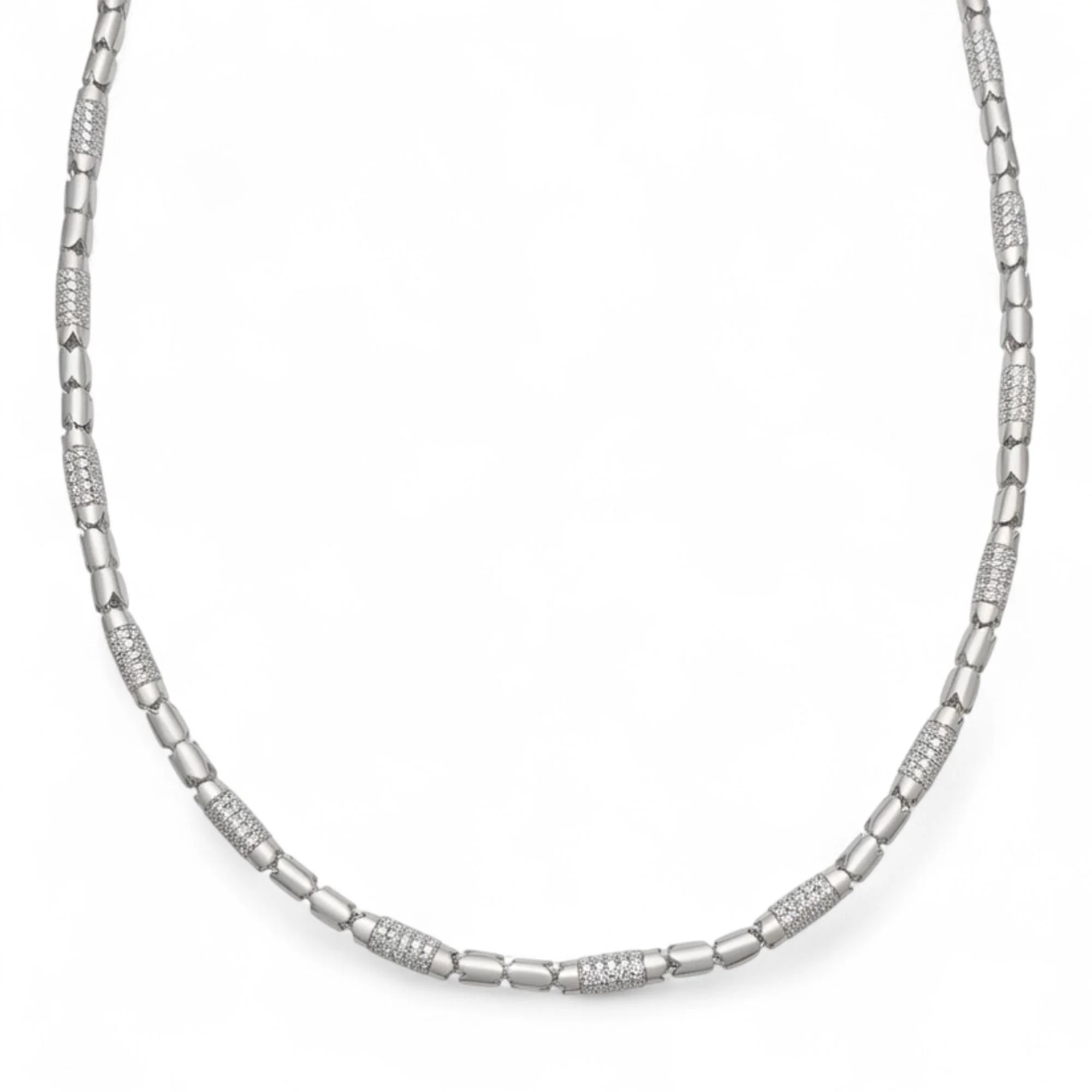 Silver Capsule Link Men's Chain - Image 1