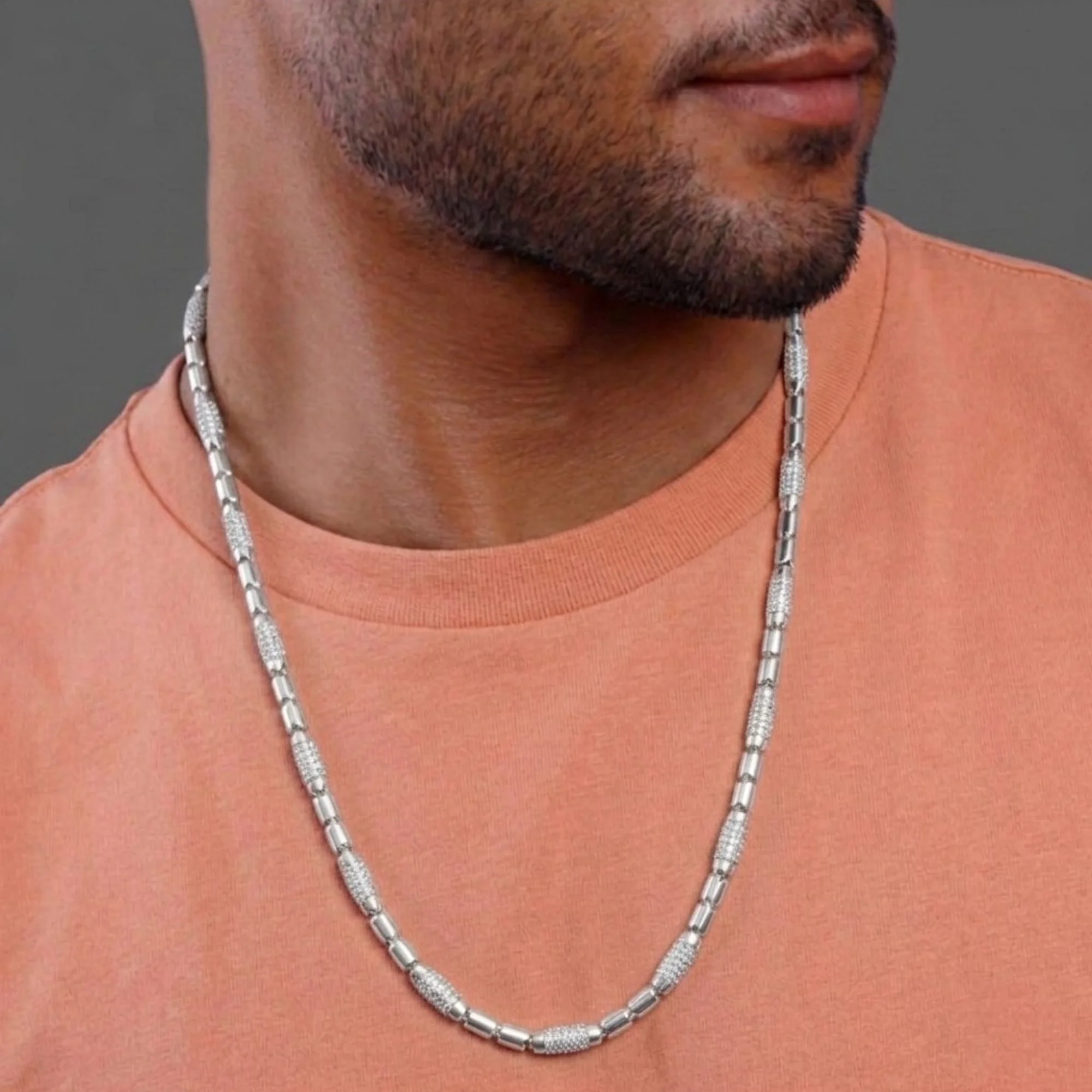Silver Capsule Link Men's Chain - Image 2