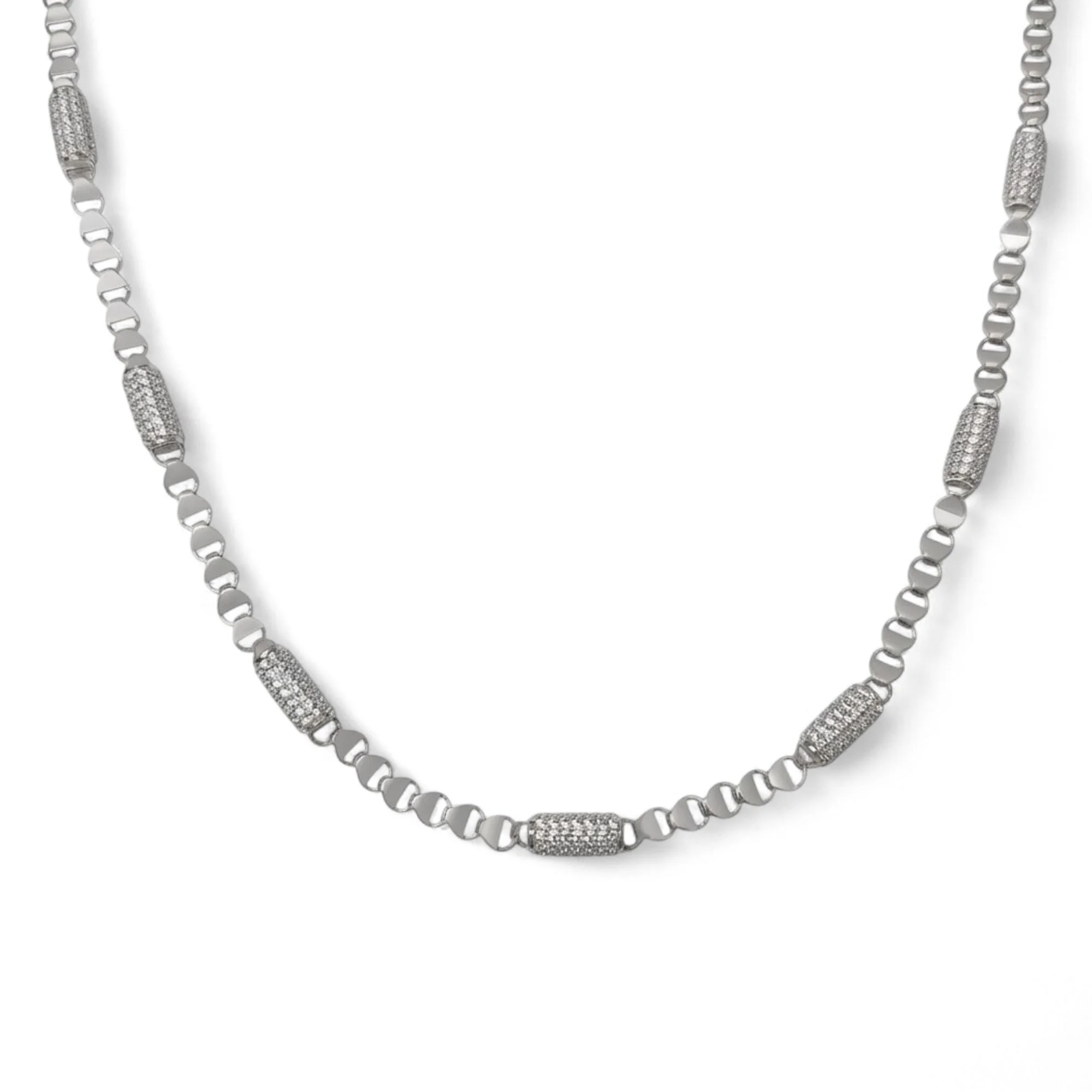 Silver Disc-Link Men's Chain - Image 1