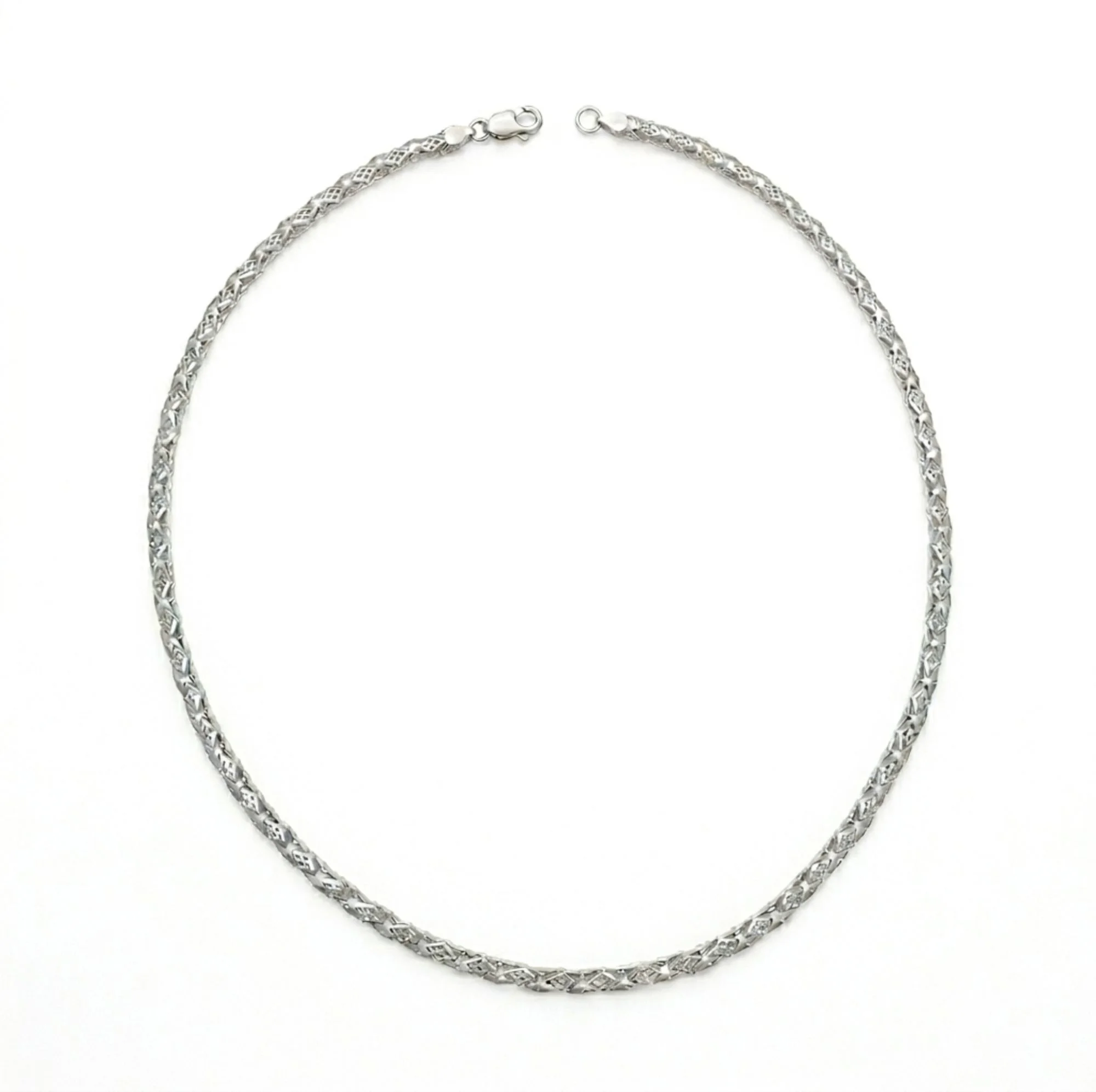 Silver Geometric Link Men's Chain - Image 4