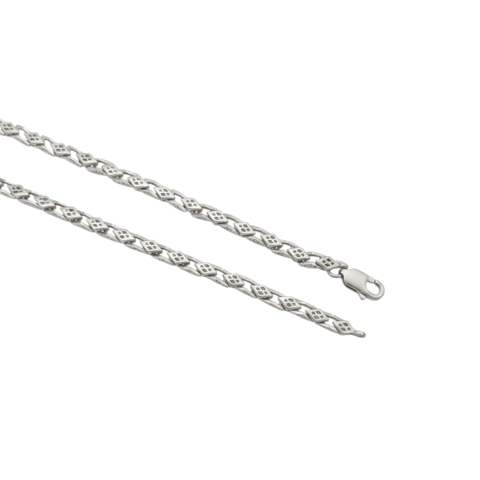 Silver Geometric Link Men's Chain - Image 3
