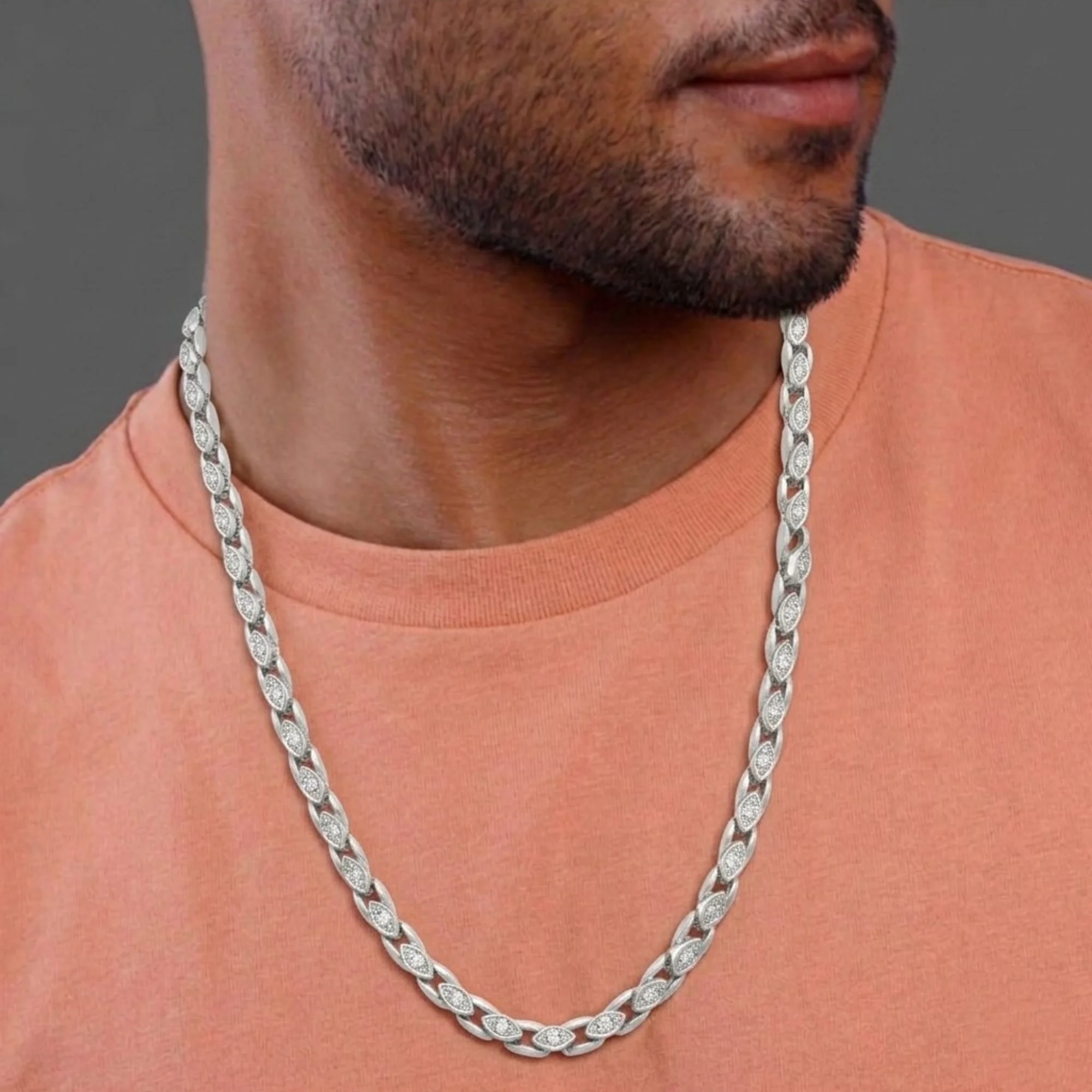Silver Eye-Link Men's Chain - Image 2