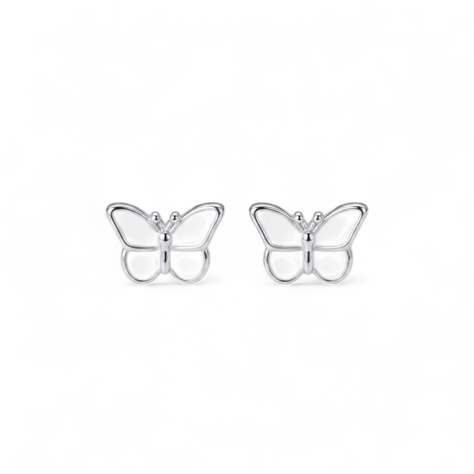Silver Tiny Wings Kid's Earrings - Image 4