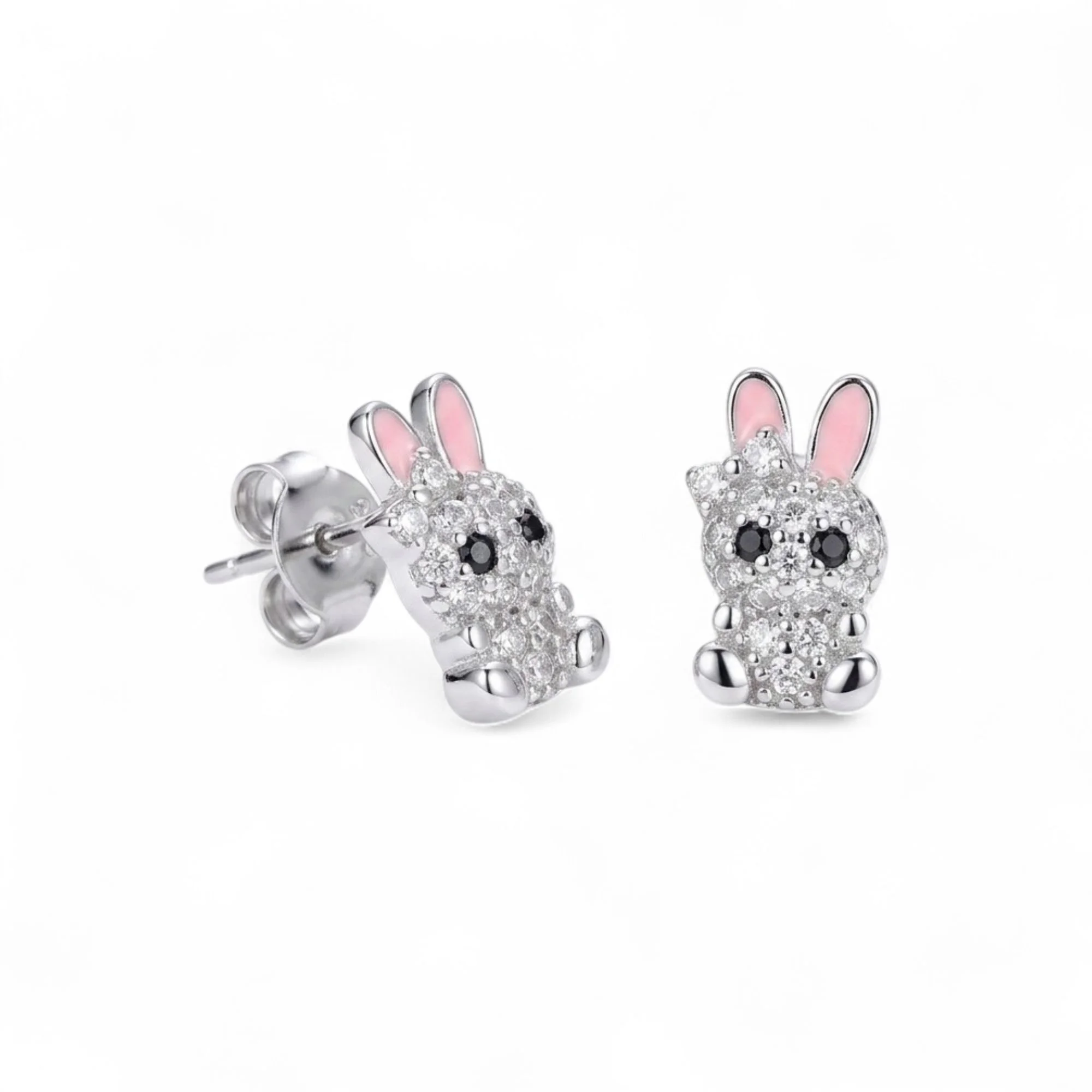 Silver Little Rabbit Kid's Earrings