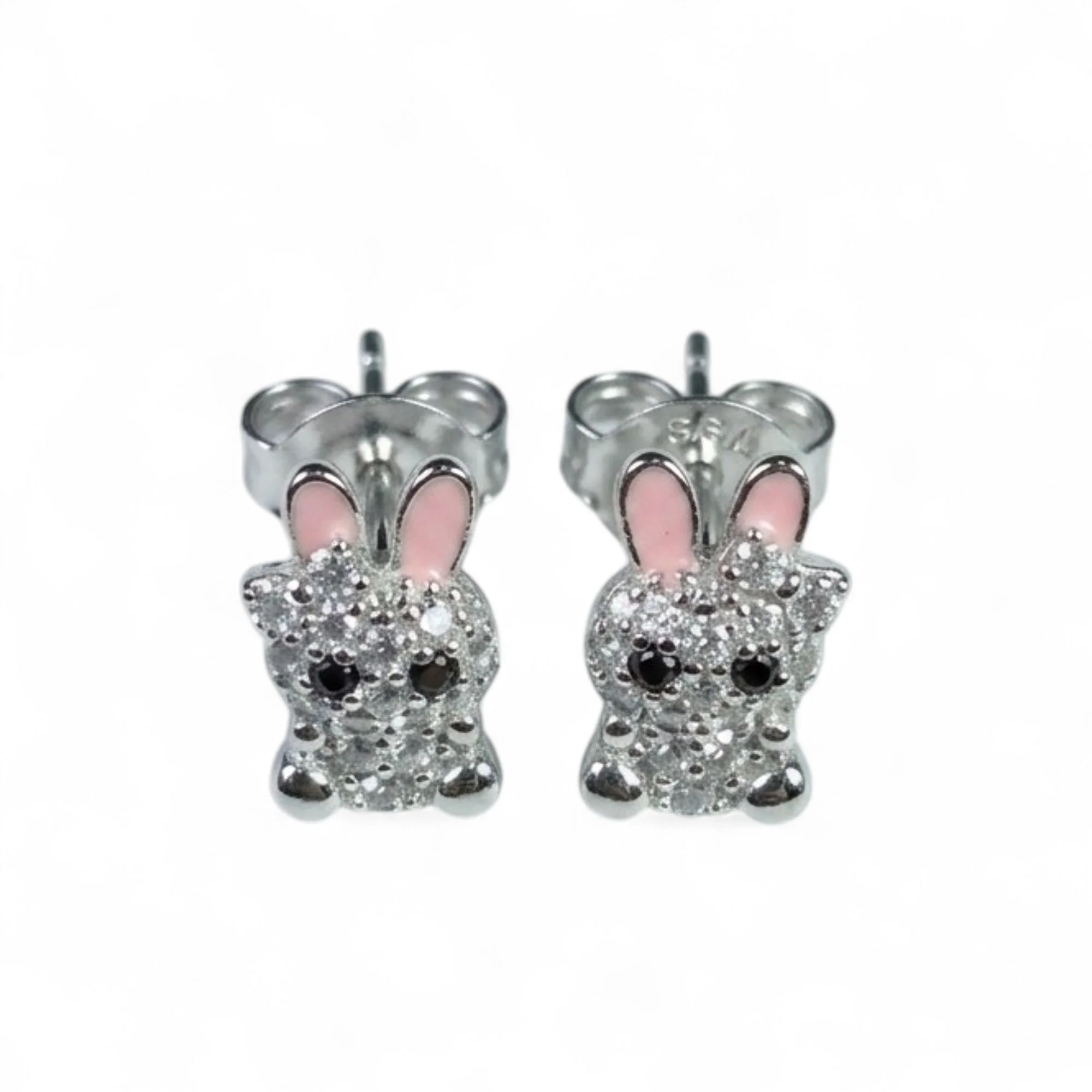 Silver Little Rabbit Kid's Earrings - Image 3