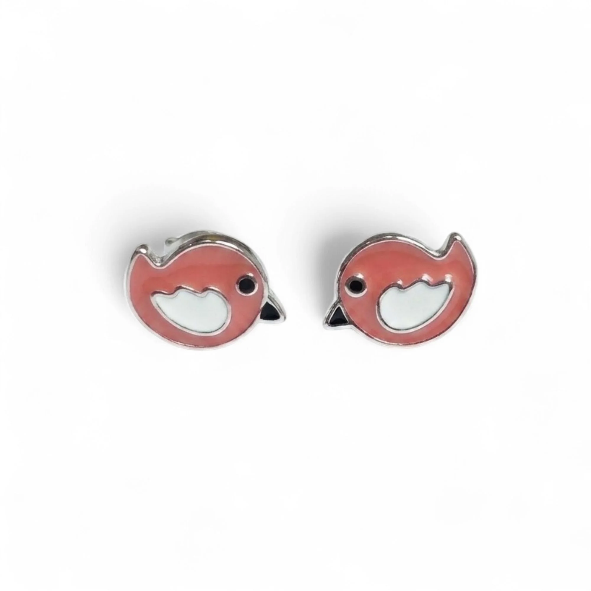 Silver Peachy Songbird Kid's Earrings - Image 4