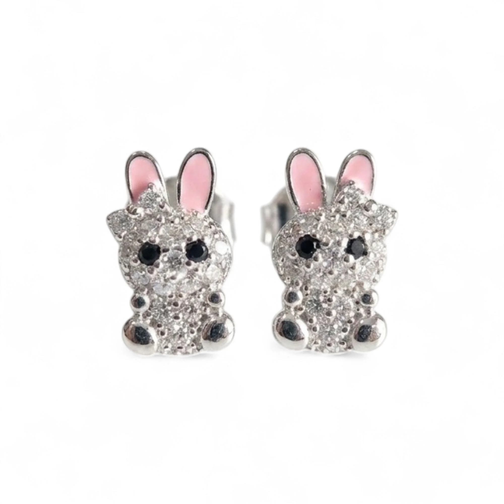 Silver Little Rabbit Kid's Earrings - Image 4