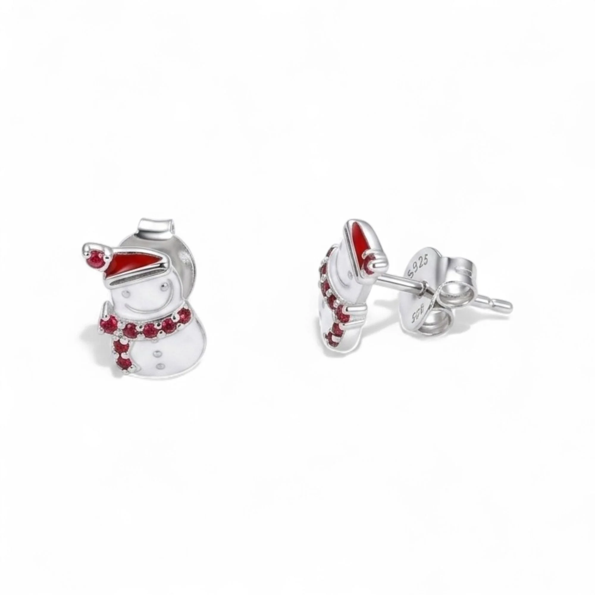 Silver Snowman Kid's Earrings