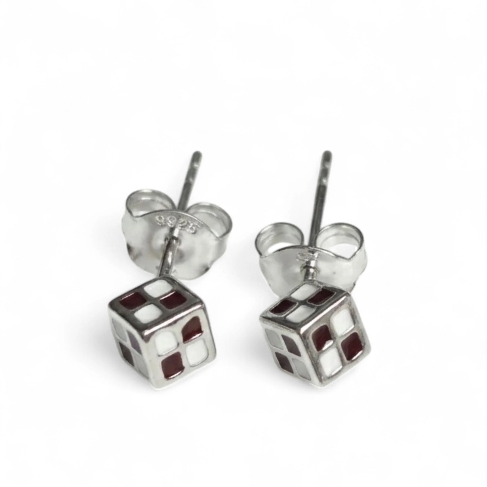 Silver Brown Puzzle-Pop Kid's Earrings - Image 3