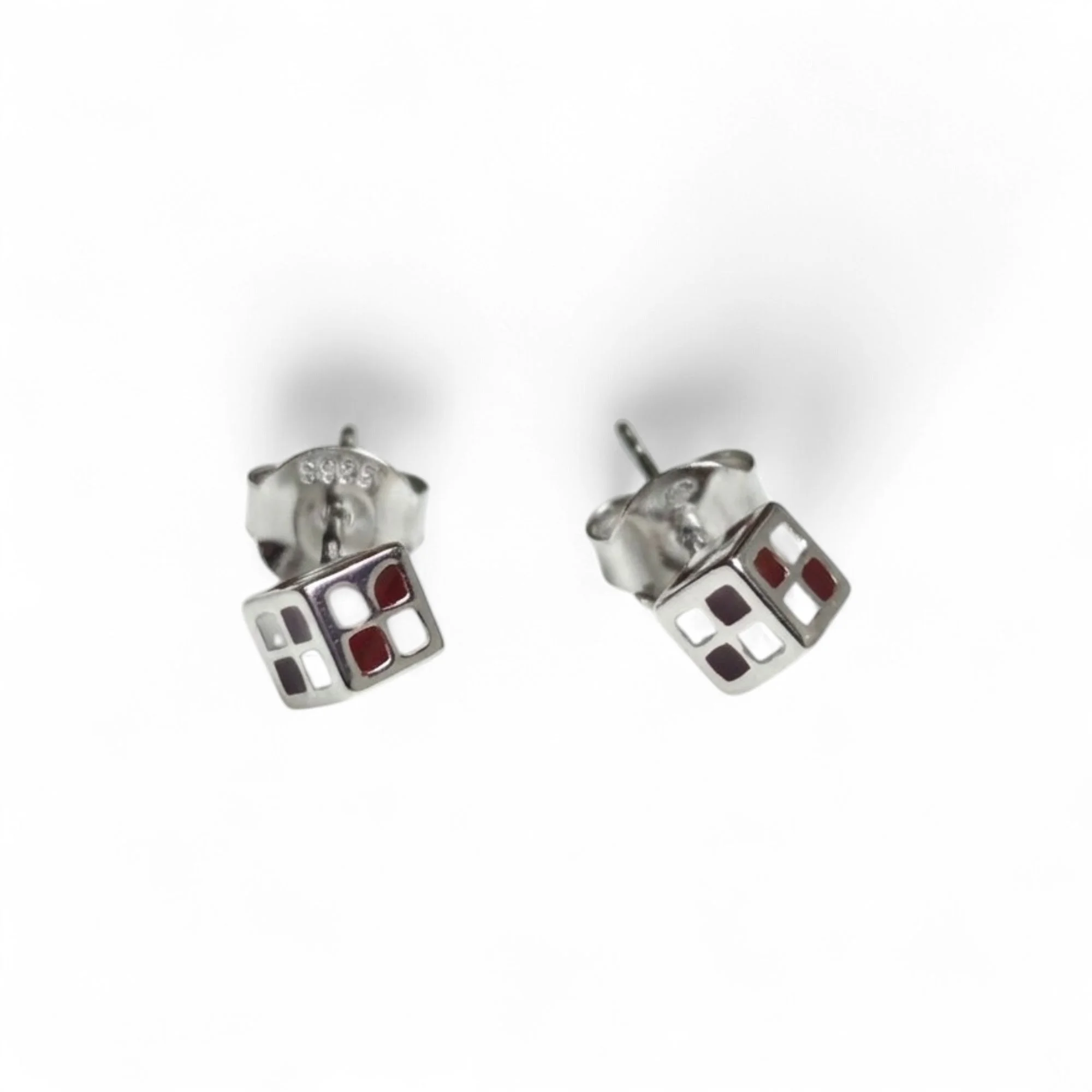 Silver Brown Puzzle-Pop Kid's Earrings - Image 4