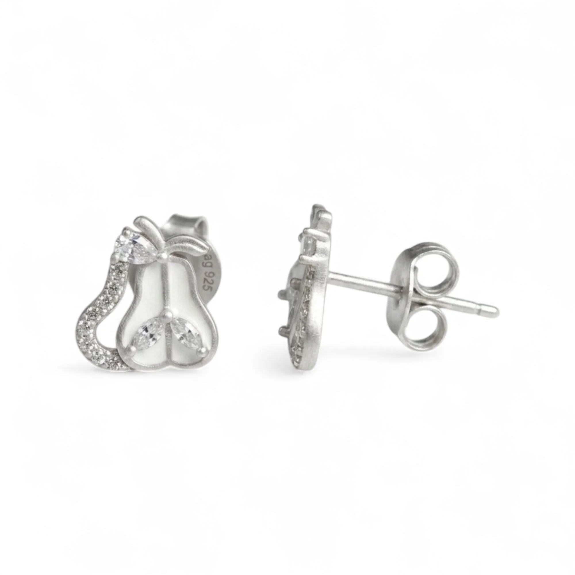 Silver White Petal Bells Kid's Earrings