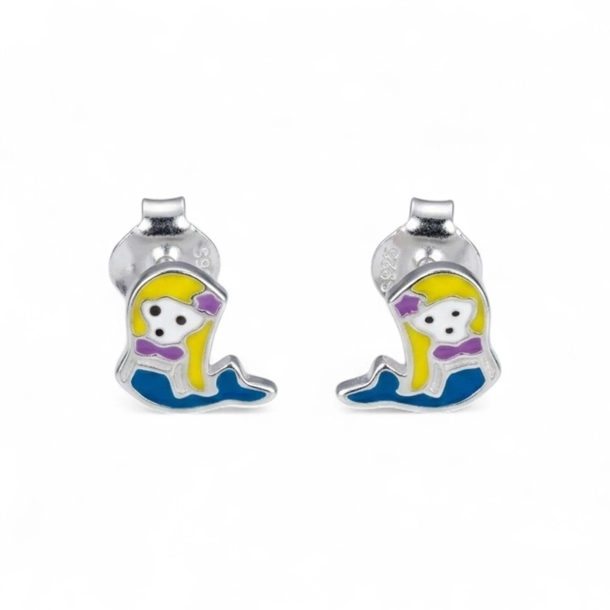 Silver Mermaid Princesses Kid's Earrings - Image 3