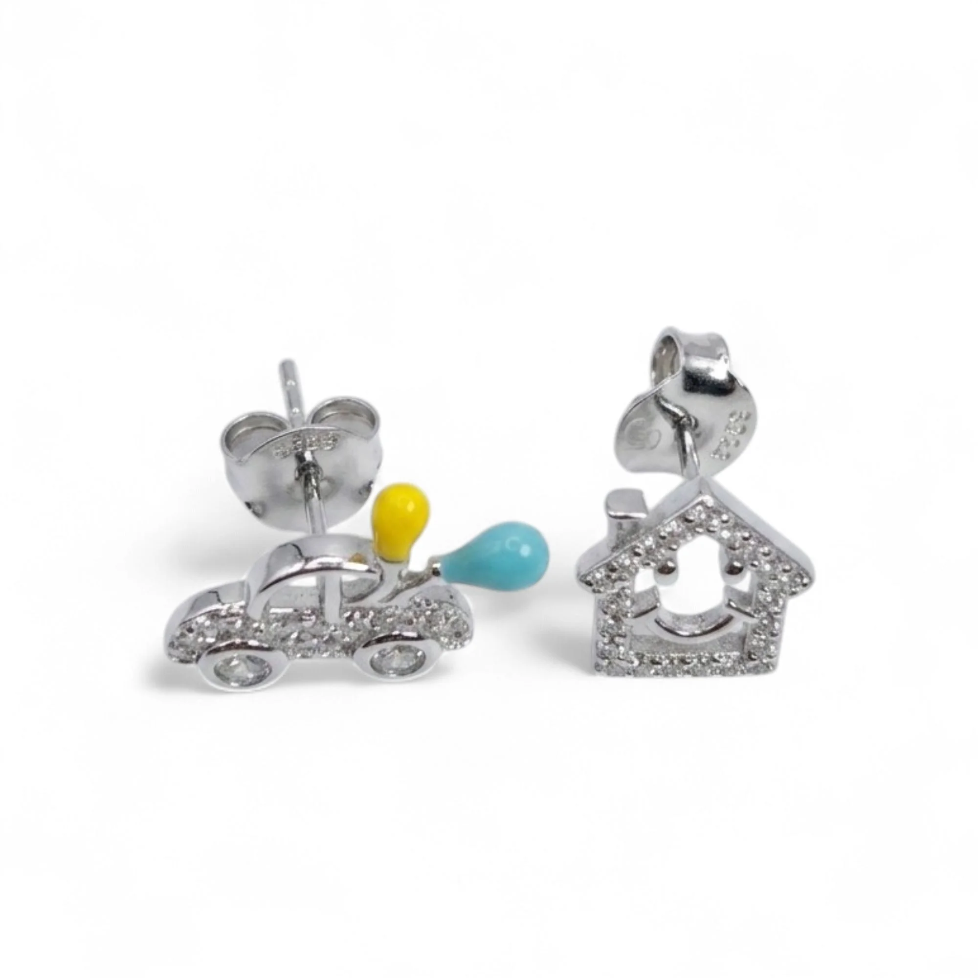 Silver Dream House Kid's Earrings - Image 3