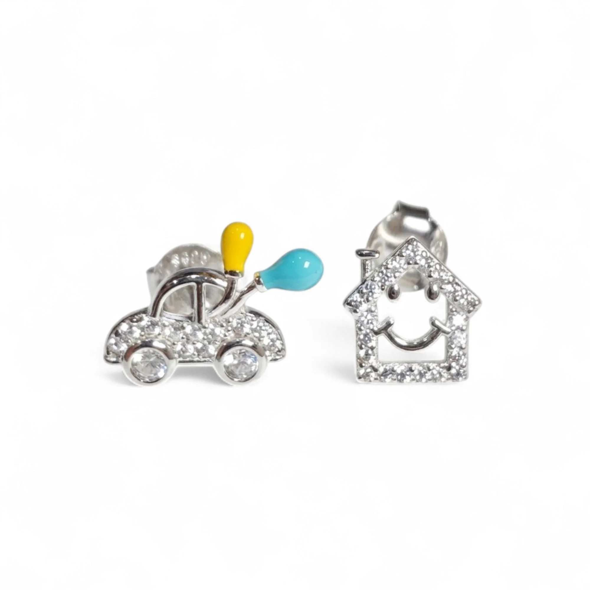 Silver Dream House Kid's Earrings - Image 4