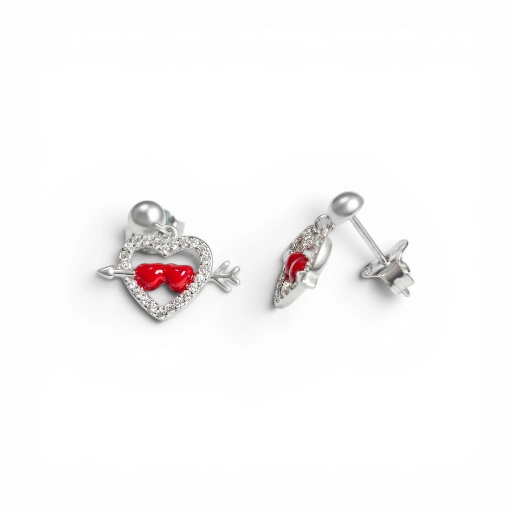 Silver Sweetheart Arrow Kid's Earrings