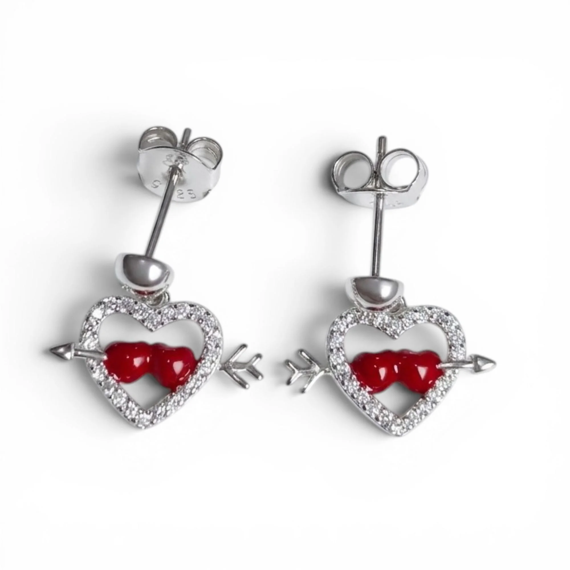Silver Sweetheart Arrow Kid's Earrings - Image 3