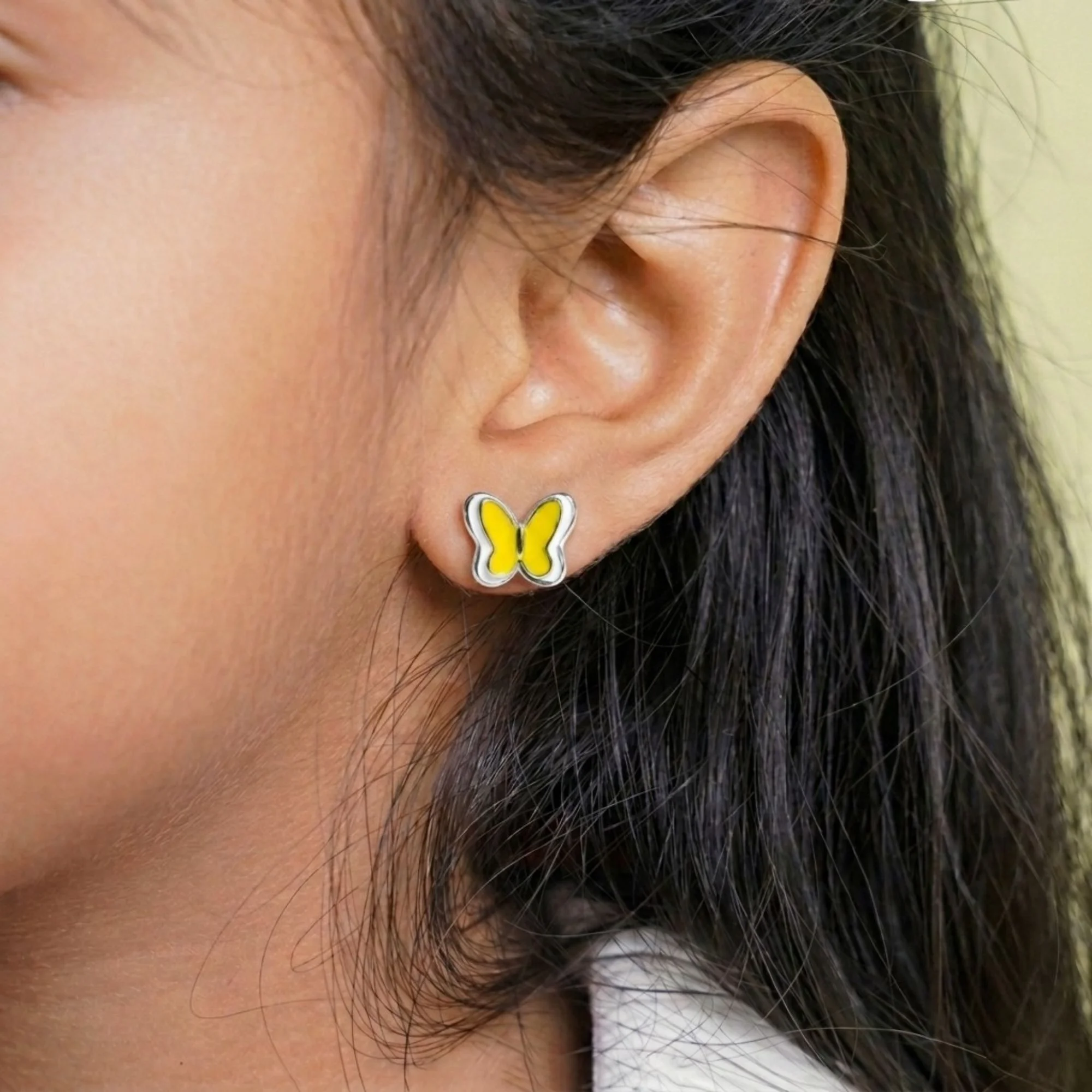 Silver Lemon-Drop Flutter Kid's Earrings - 2