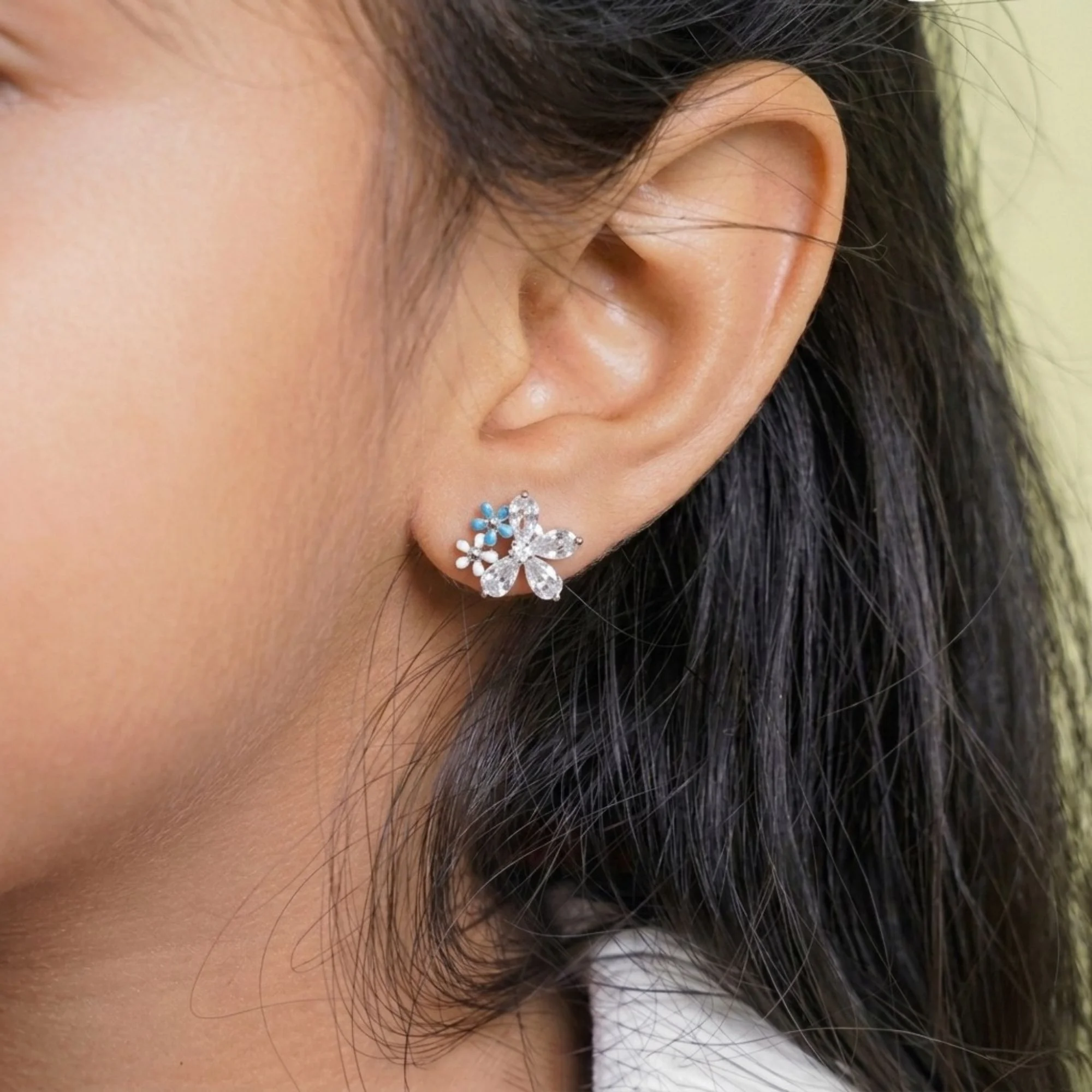 Silver Garden Shimmer Kid's Earrings - 2
