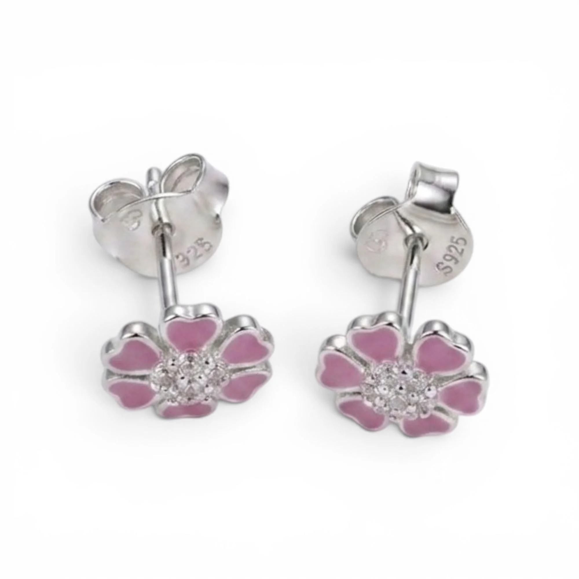 Silver Lavender Love-Bloom Kid's Earrings - Image 3