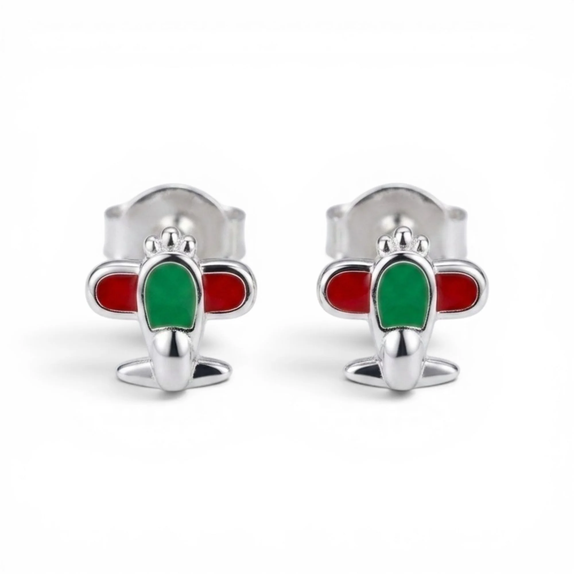 Silver Tiny Traveler Kid's Earrings - Image 4