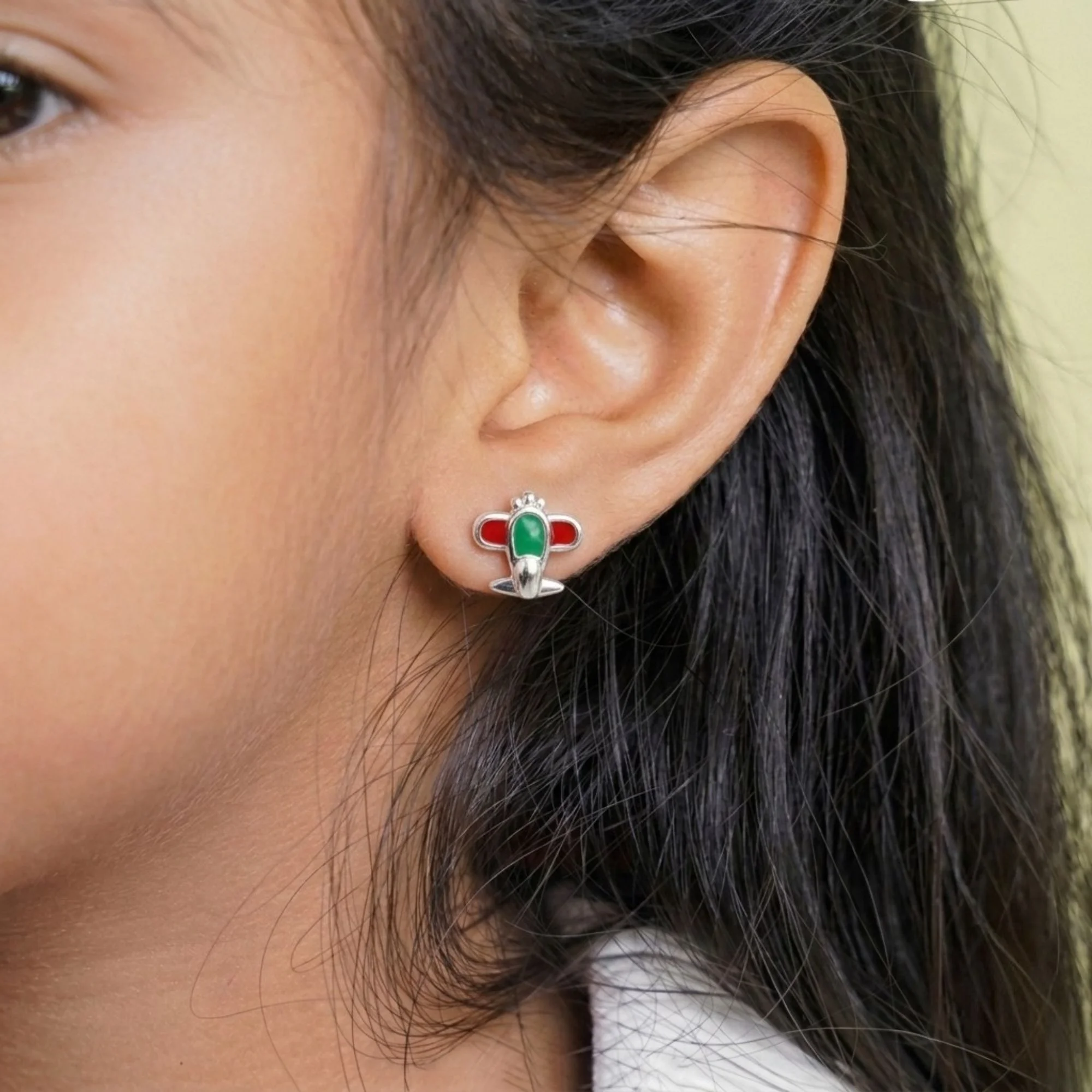 Silver Tiny Traveler Kid's Earrings - 2