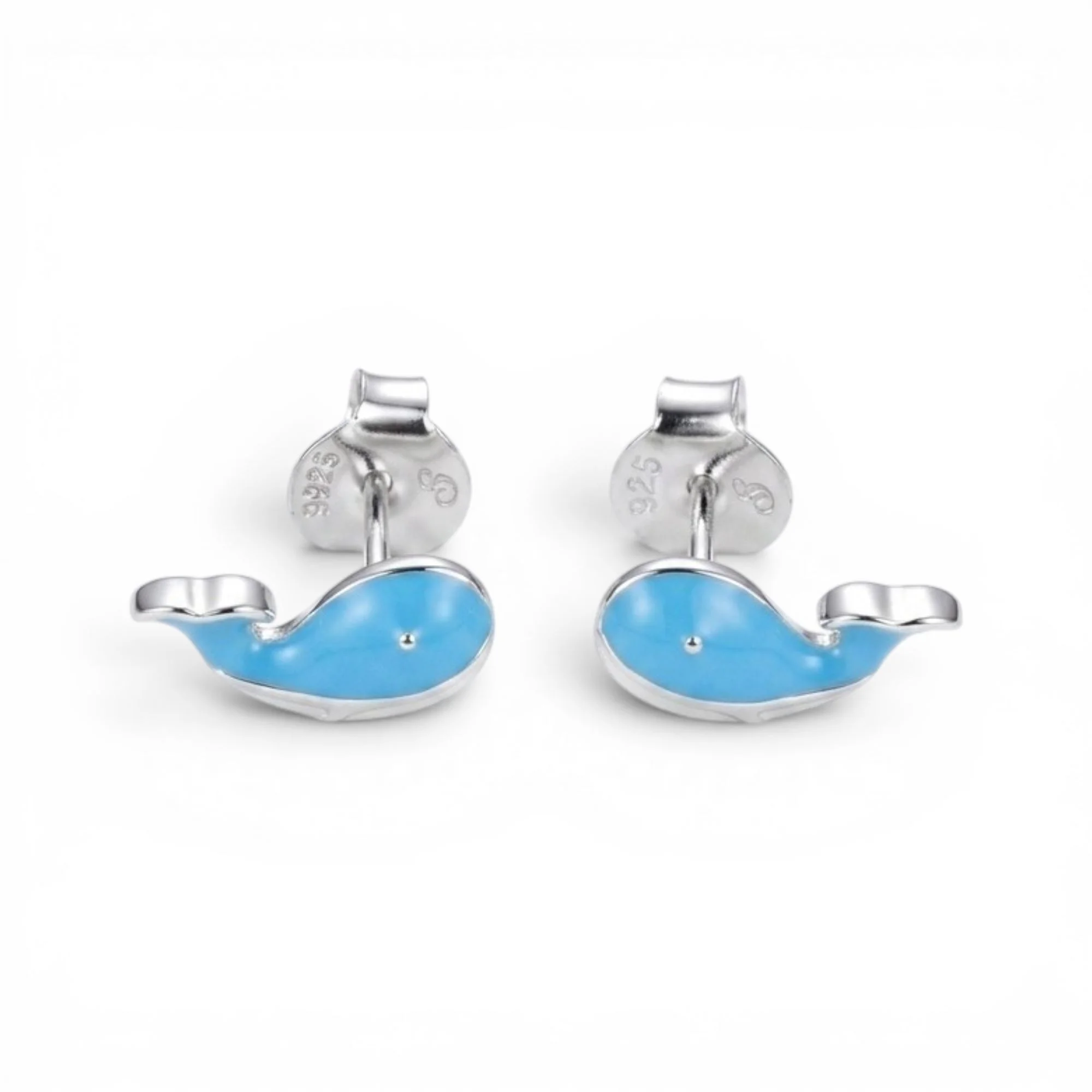 Silver Sky-Belly Whale Kid's Earrings - Image 3
