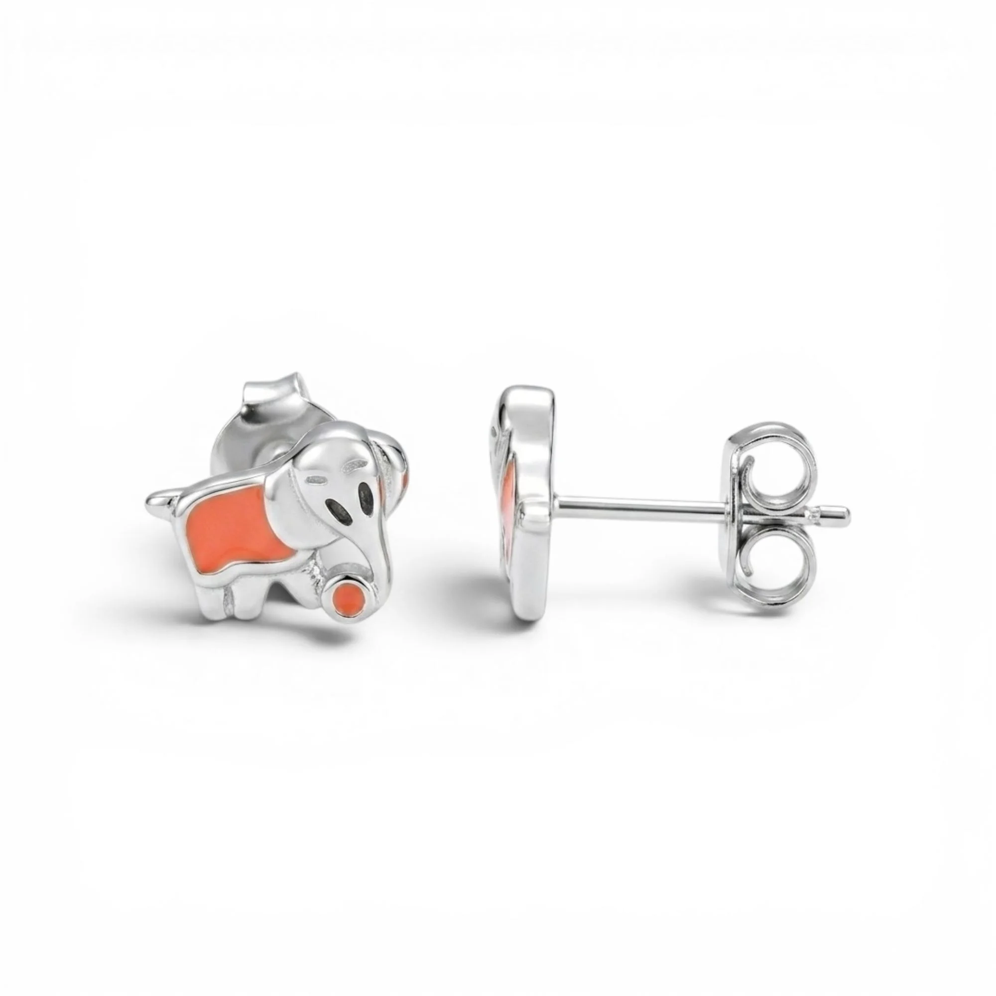 Silver Mustard Trunk Kid's Earrings