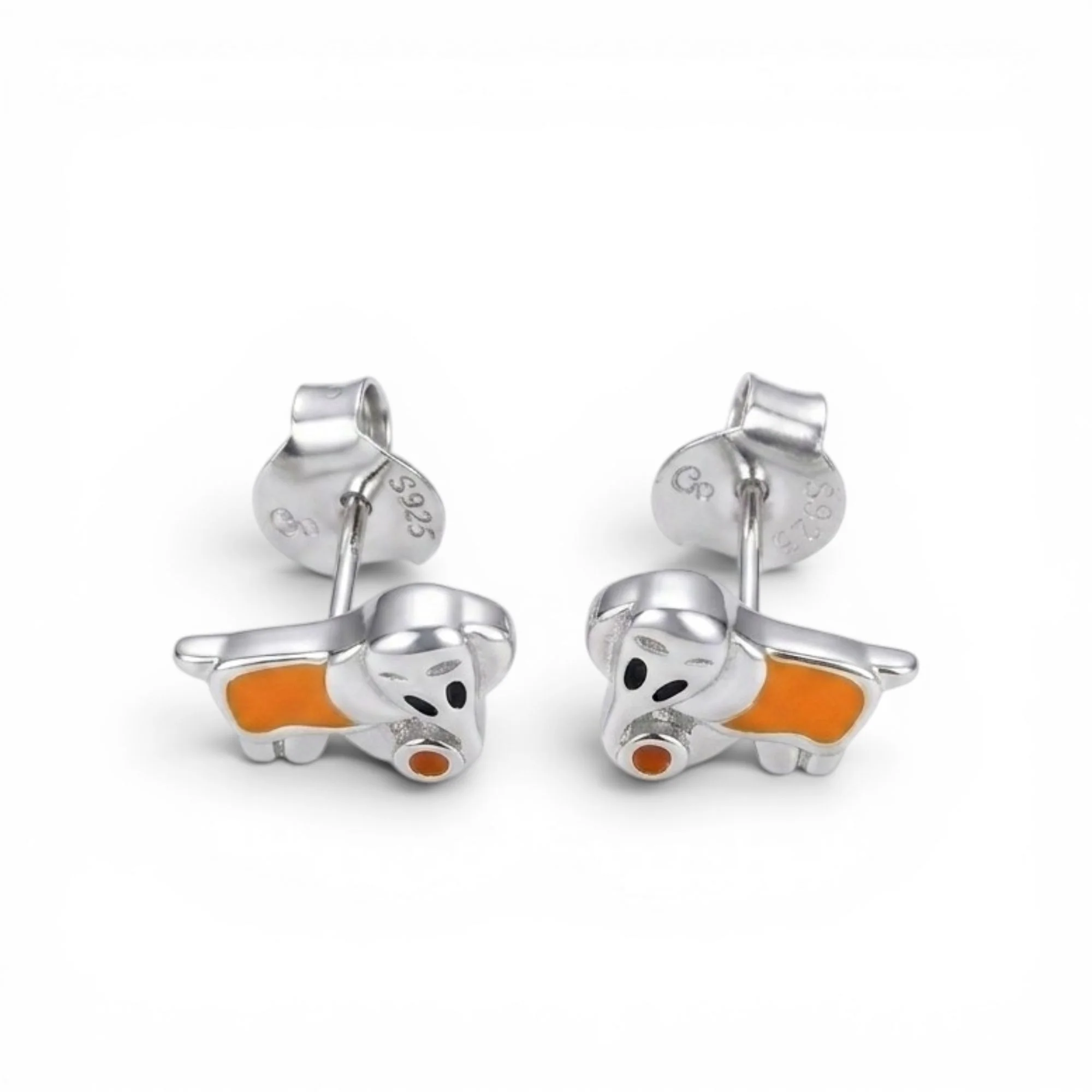 Silver Mustard Trunk Kid's Earrings - Image 3