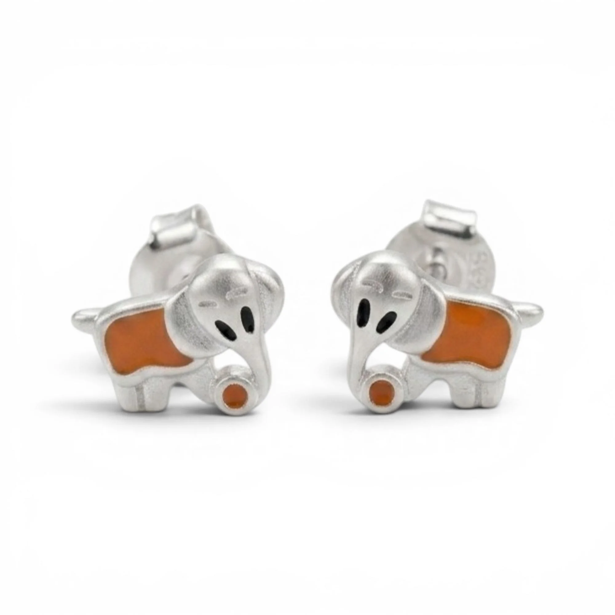 Silver Mustard Trunk Kid's Earrings - Image 4