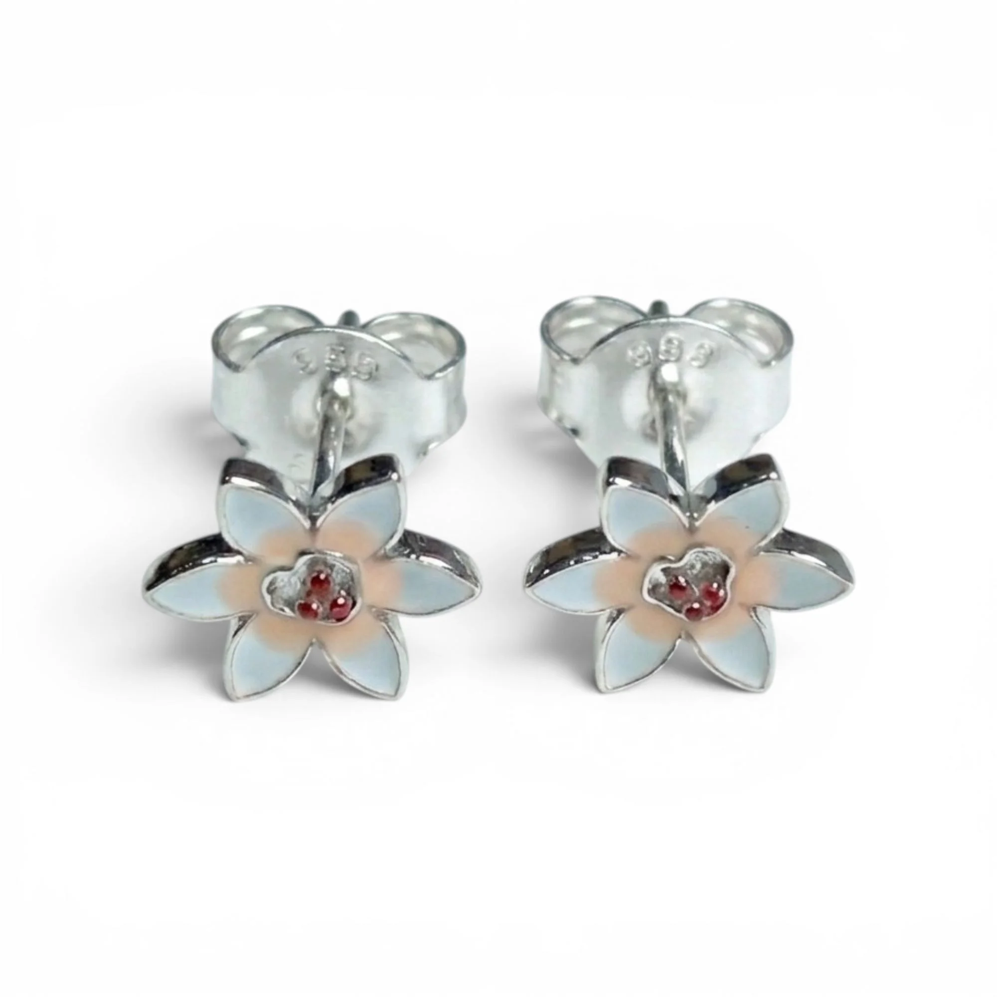 Silver Berry Starflowers Kid's Earrings - Image 3