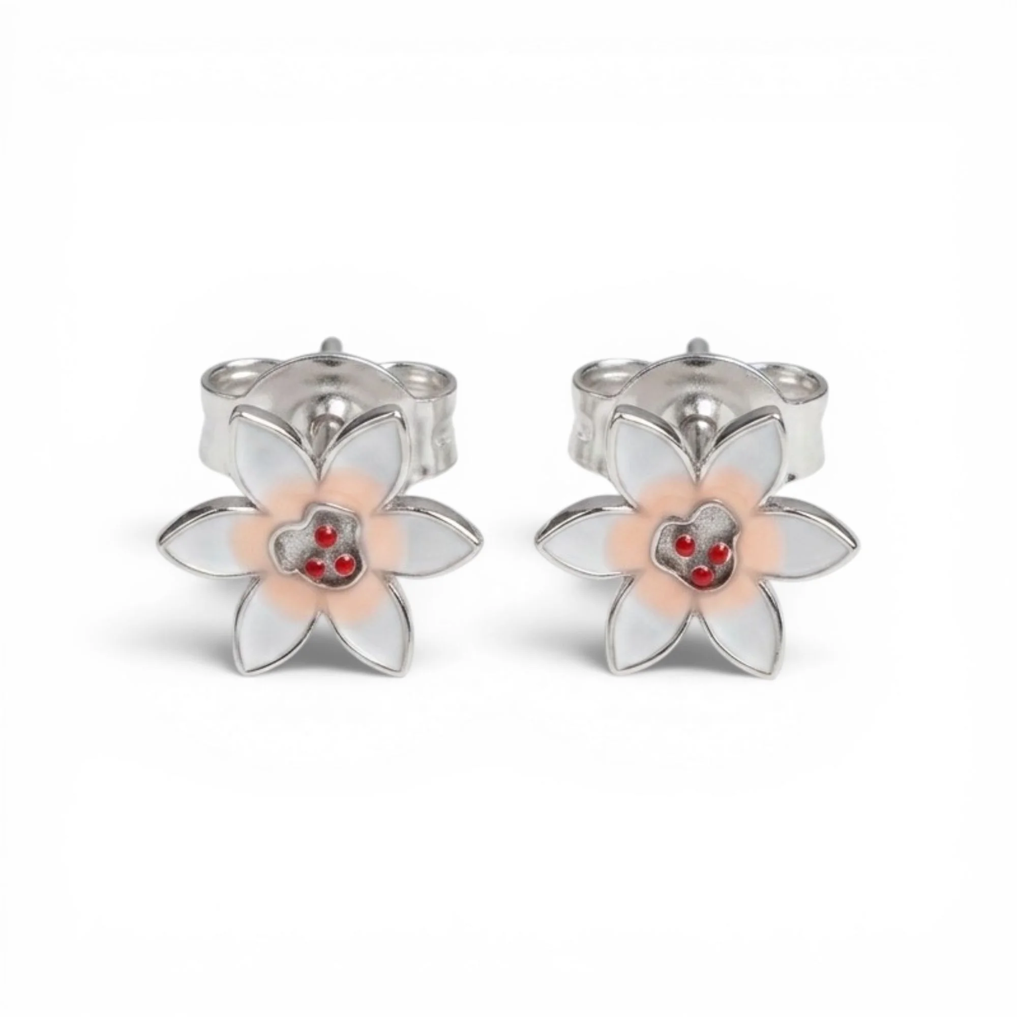Silver Berry Starflowers Kid's Earrings - Image 4