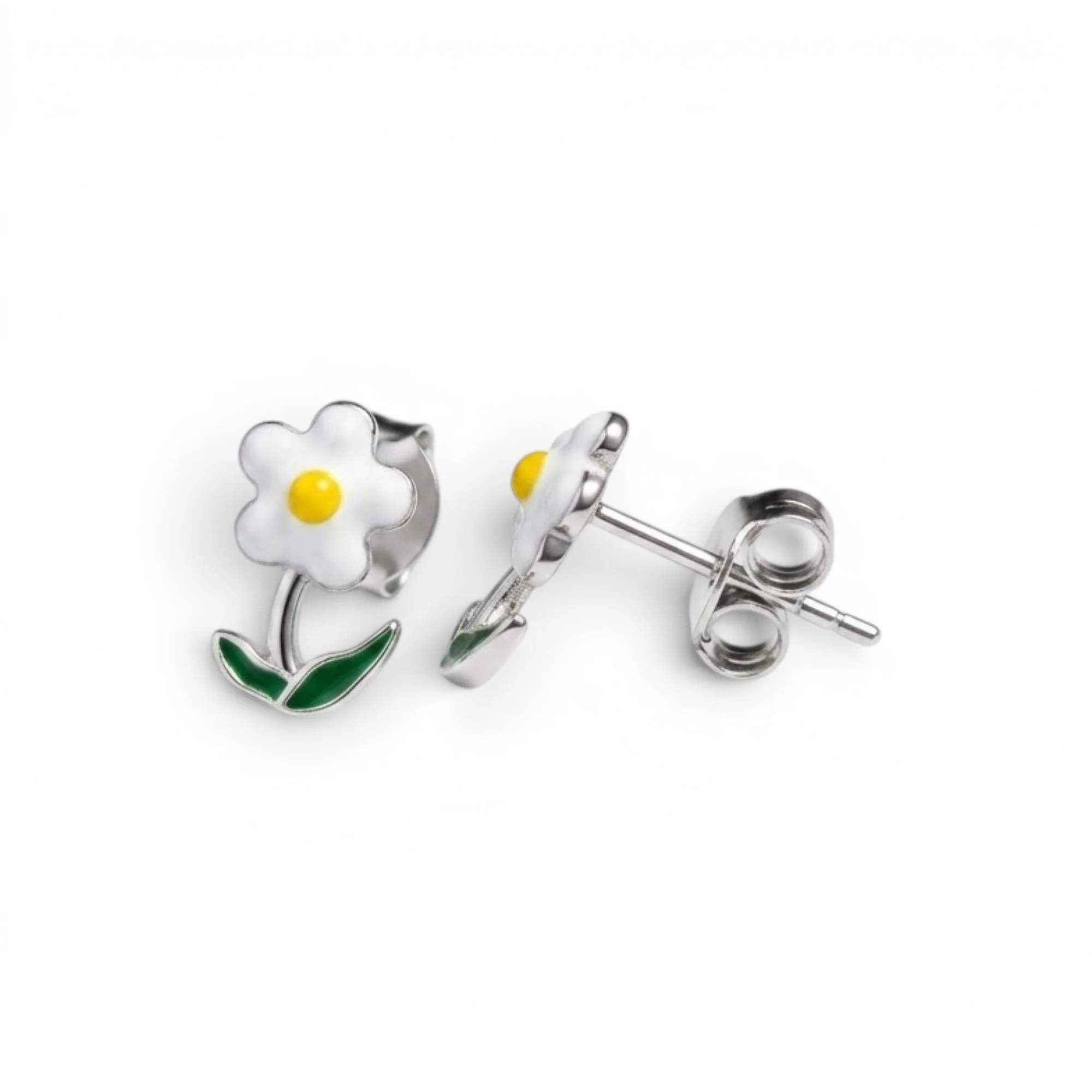 Silver Daylily Kid's Earrings