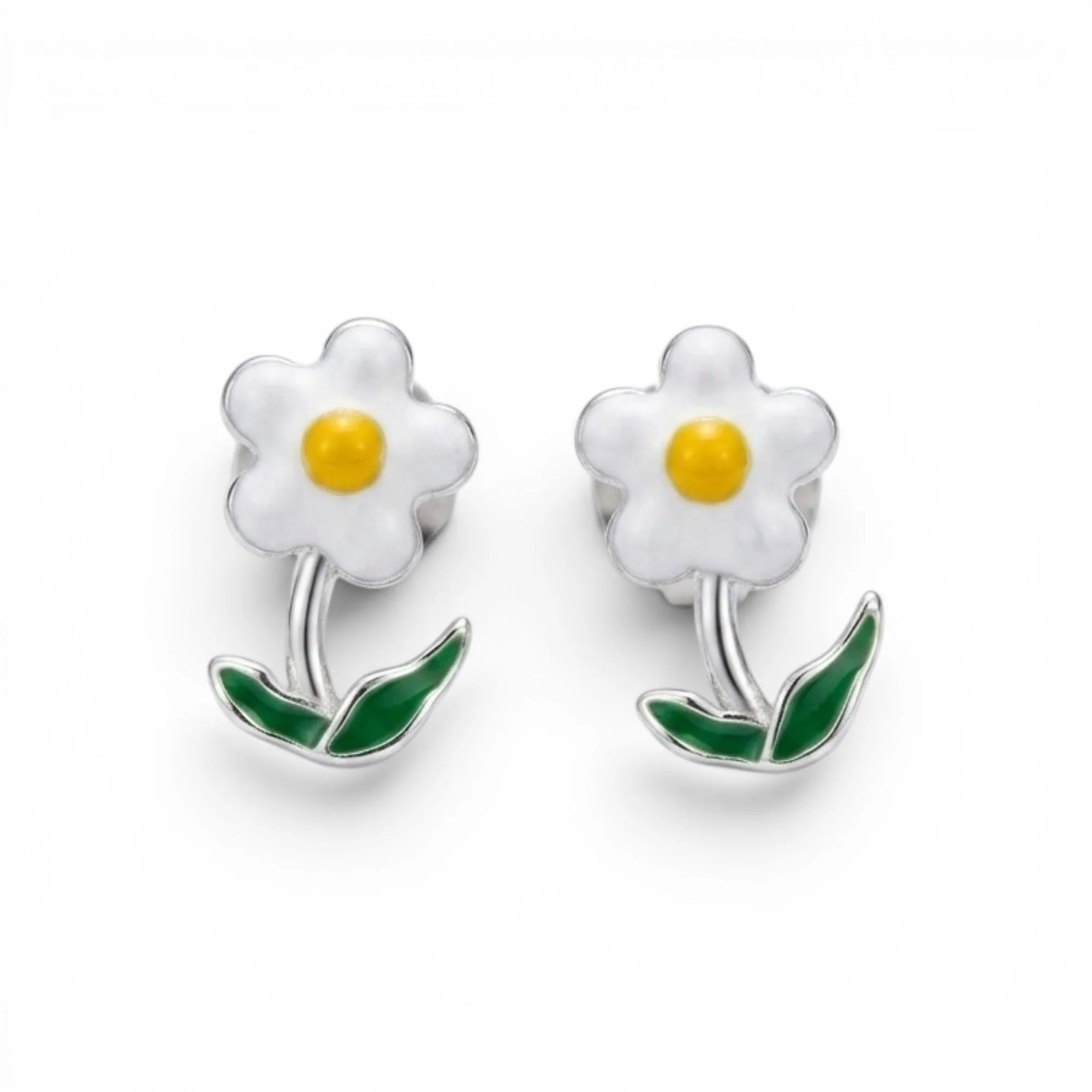 Silver Daylily Kid's Earrings - Image 4